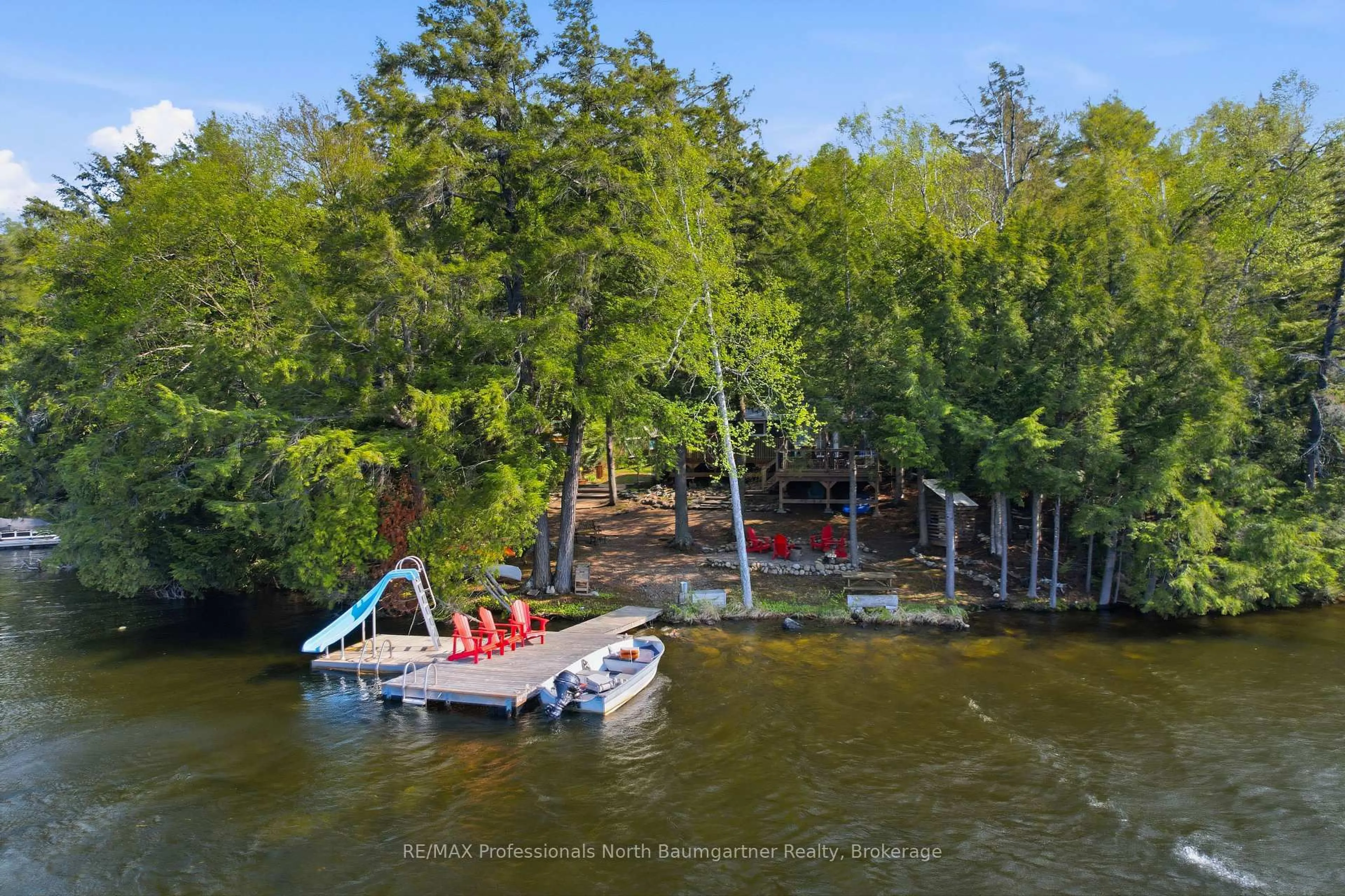 A pic from outside/outdoor area/front of a property/back of a property/a pic from drone, water/lake/river/ocean view for 1111 Corylus Lane, Dysart et al Ontario K0L 1X0