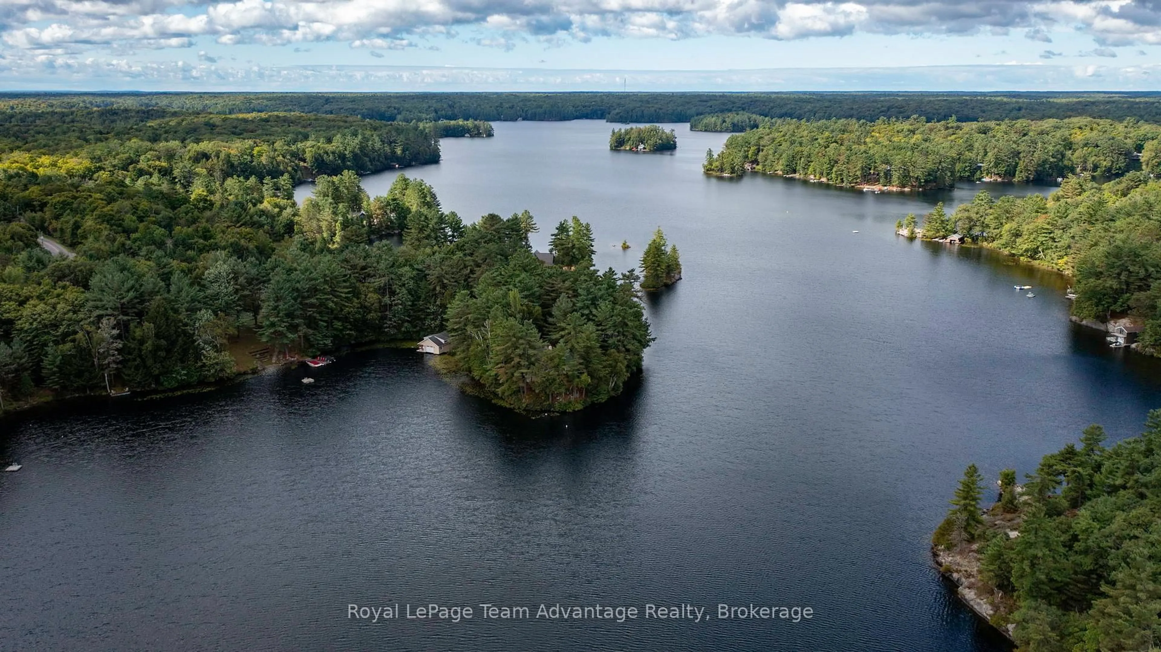 A pic from outside/outdoor area/front of a property/back of a property/a pic from drone, water/lake/river/ocean view for 5 Fallingview Tr, Seguin Ontario P2A 0B2