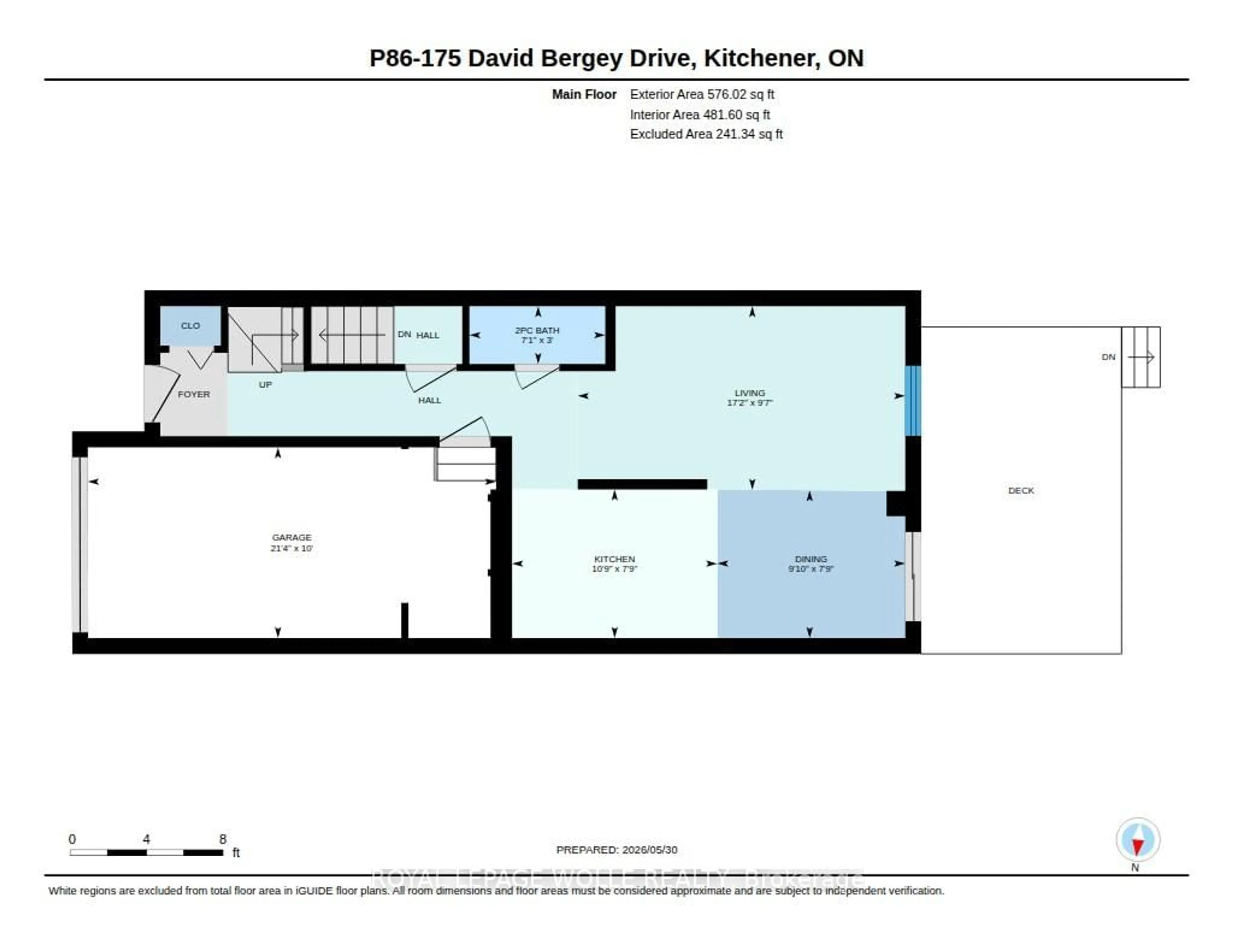 Floor plan for 175 David Bergey Dr #P86, Kitchener Ontario N2E 4H6
