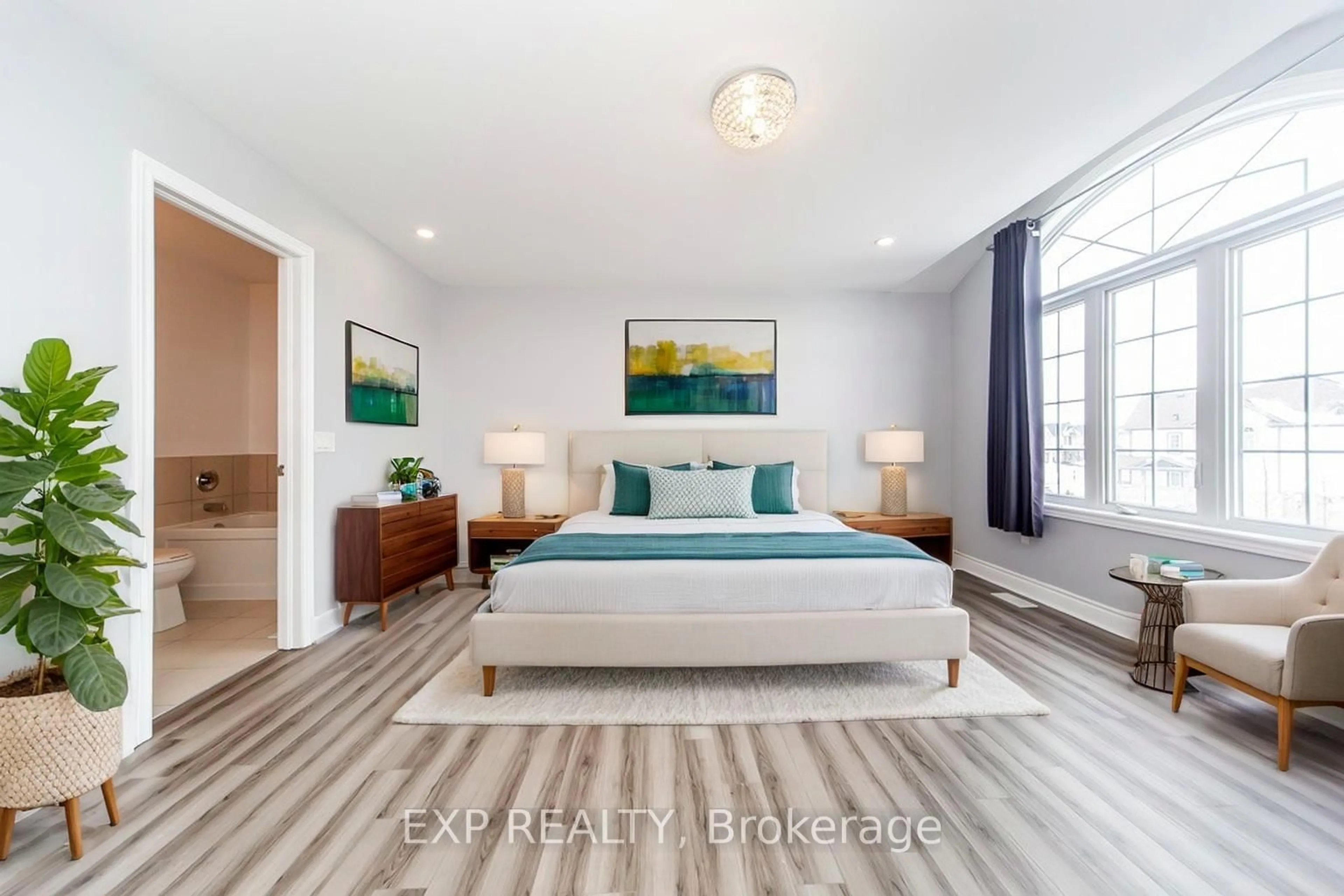 Bedroom with bed, wood/laminate floor for 734 Cook Cres, Shelburne Ontario L9V 3V2