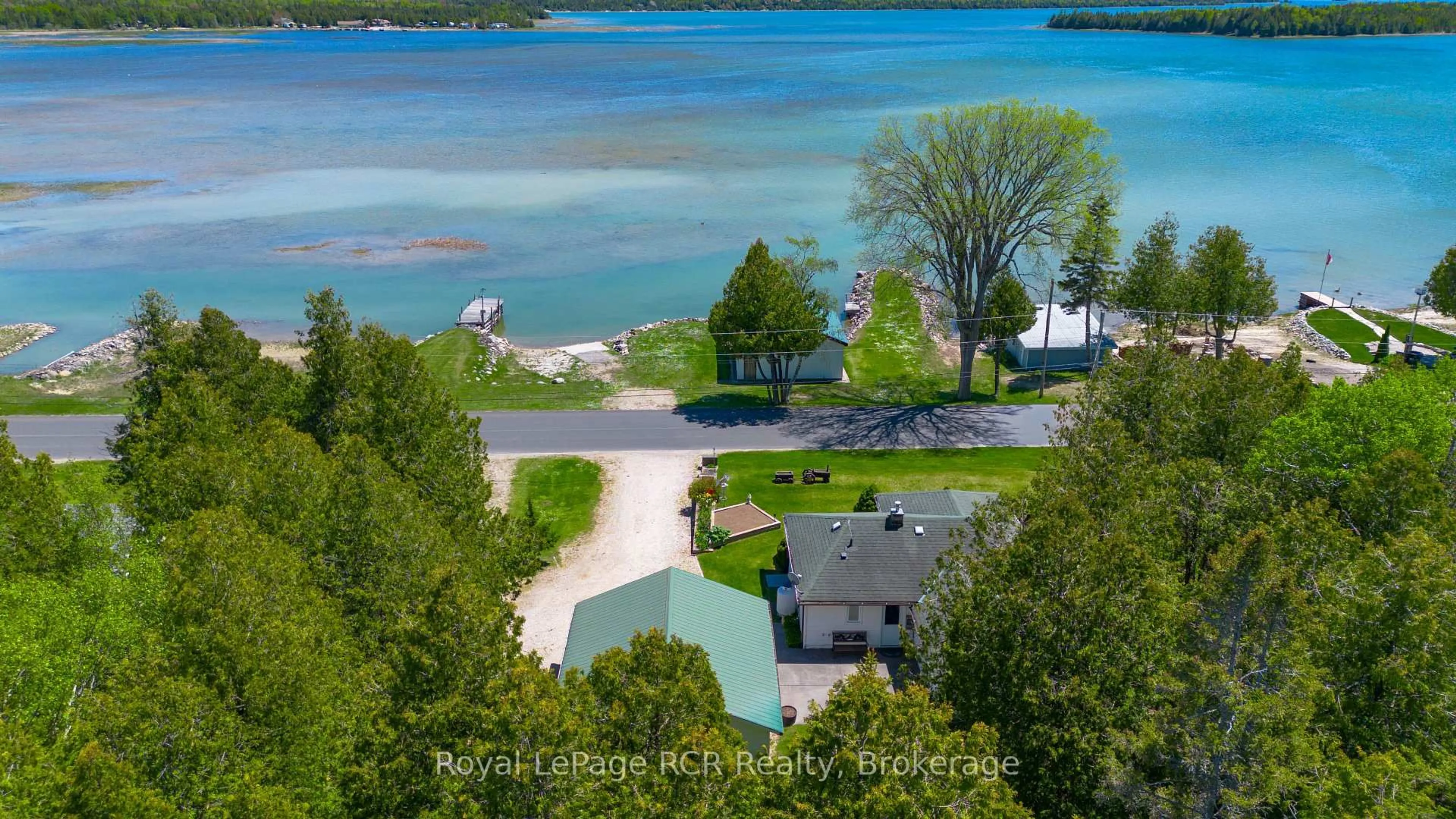 A pic from outside/outdoor area/front of a property/back of a property/a pic from drone, water/lake/river/ocean view for 94 Tamarac Rd, Northern Bruce Peninsula Ontario N0H 2M0