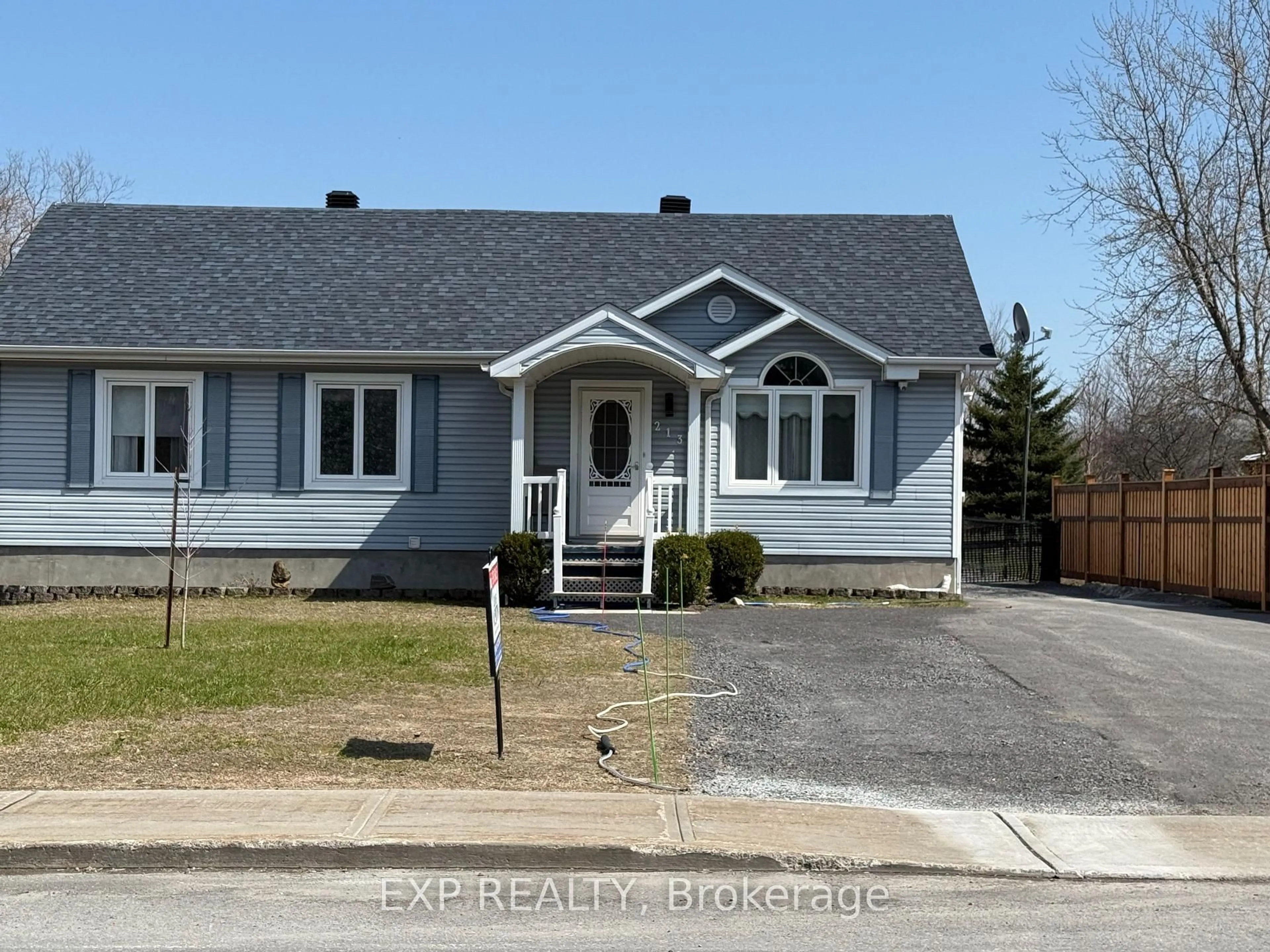 Home with vinyl exterior material, street for 213 Longueuil St, Champlain Ontario K0B 1K0