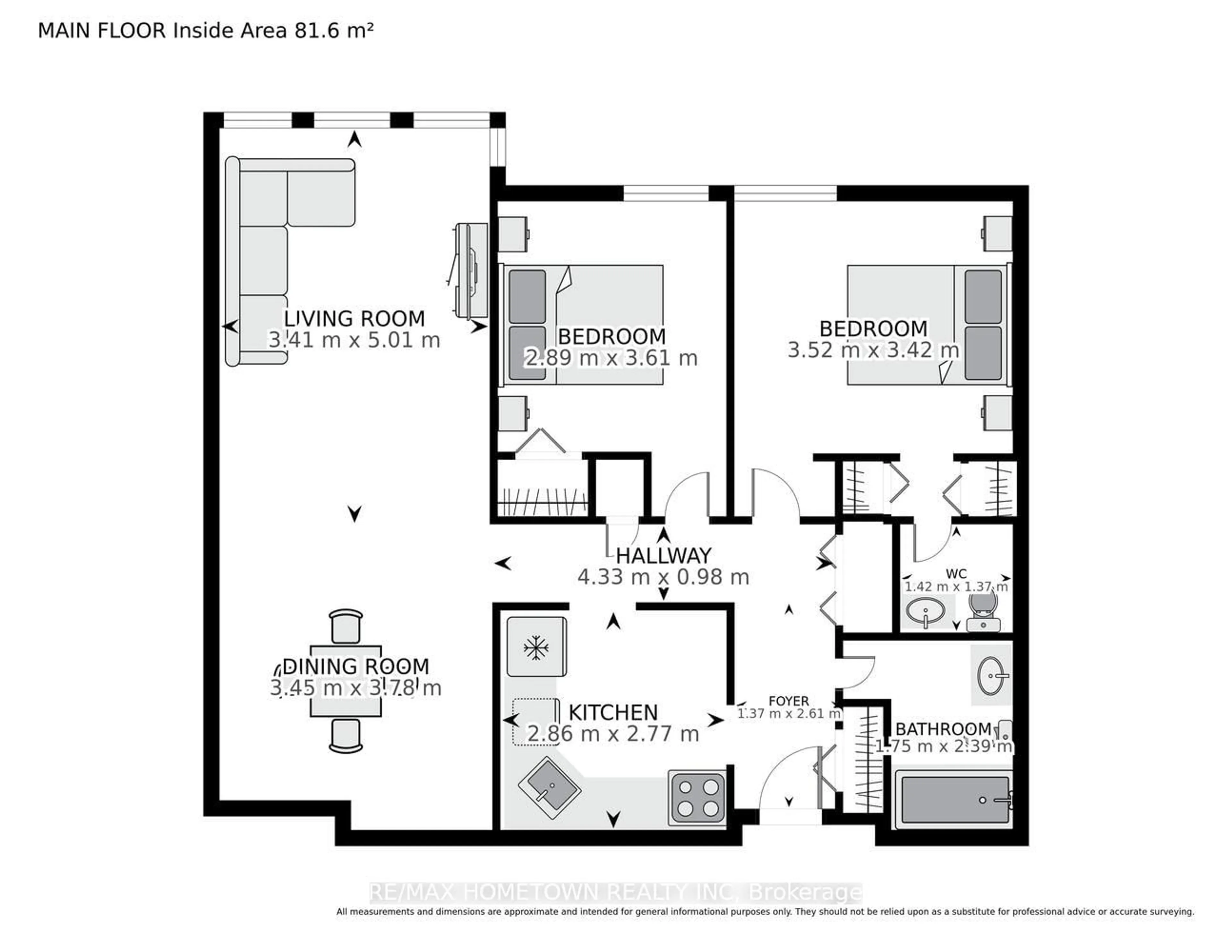 Floor plan for 820 Laurier Blvd #304, Brockville Ontario K6V 6Z2