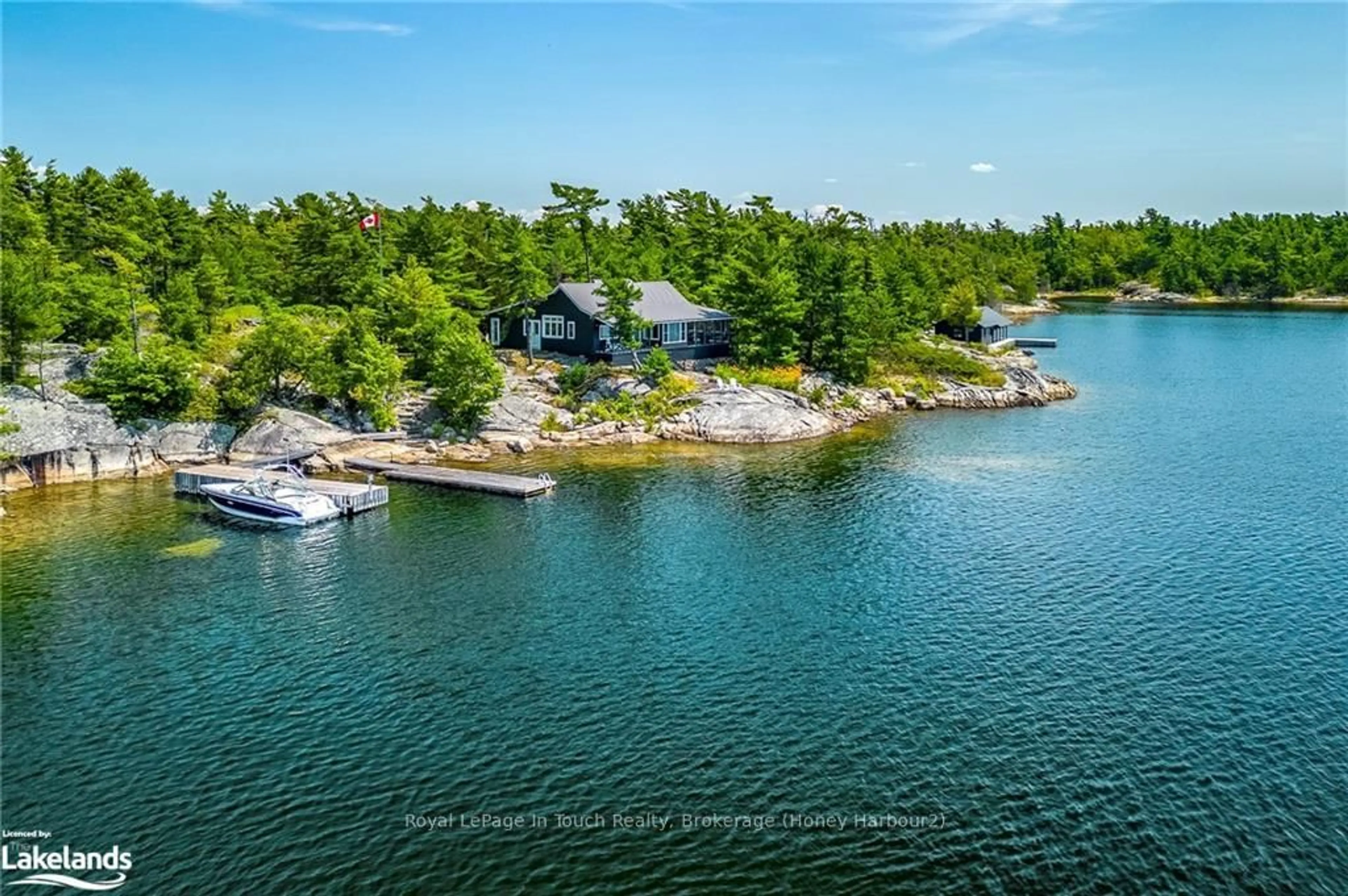 A pic from outside/outdoor area/front of a property/back of a property/a pic from drone, water/lake/river/ocean view for 3584 ISLAND 3420, Georgian Bay Ontario P0E 1E0