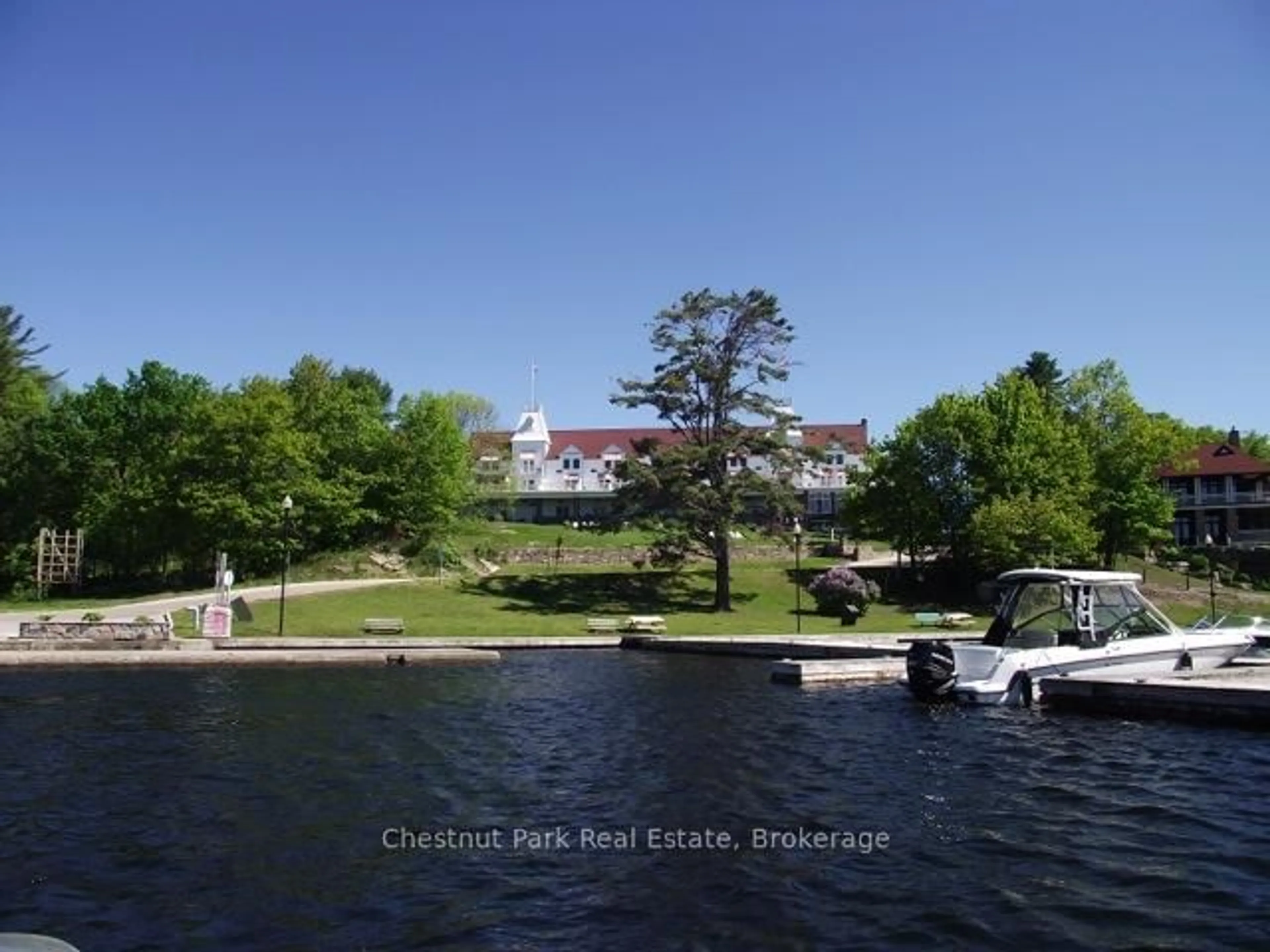 A pic from outside/outdoor area/front of a property/back of a property/a pic from drone, water/lake/river/ocean view for 1003 MATTHEWS Dr #C5 12SA & 12SC, Muskoka Lakes Ontario P0B 1P0