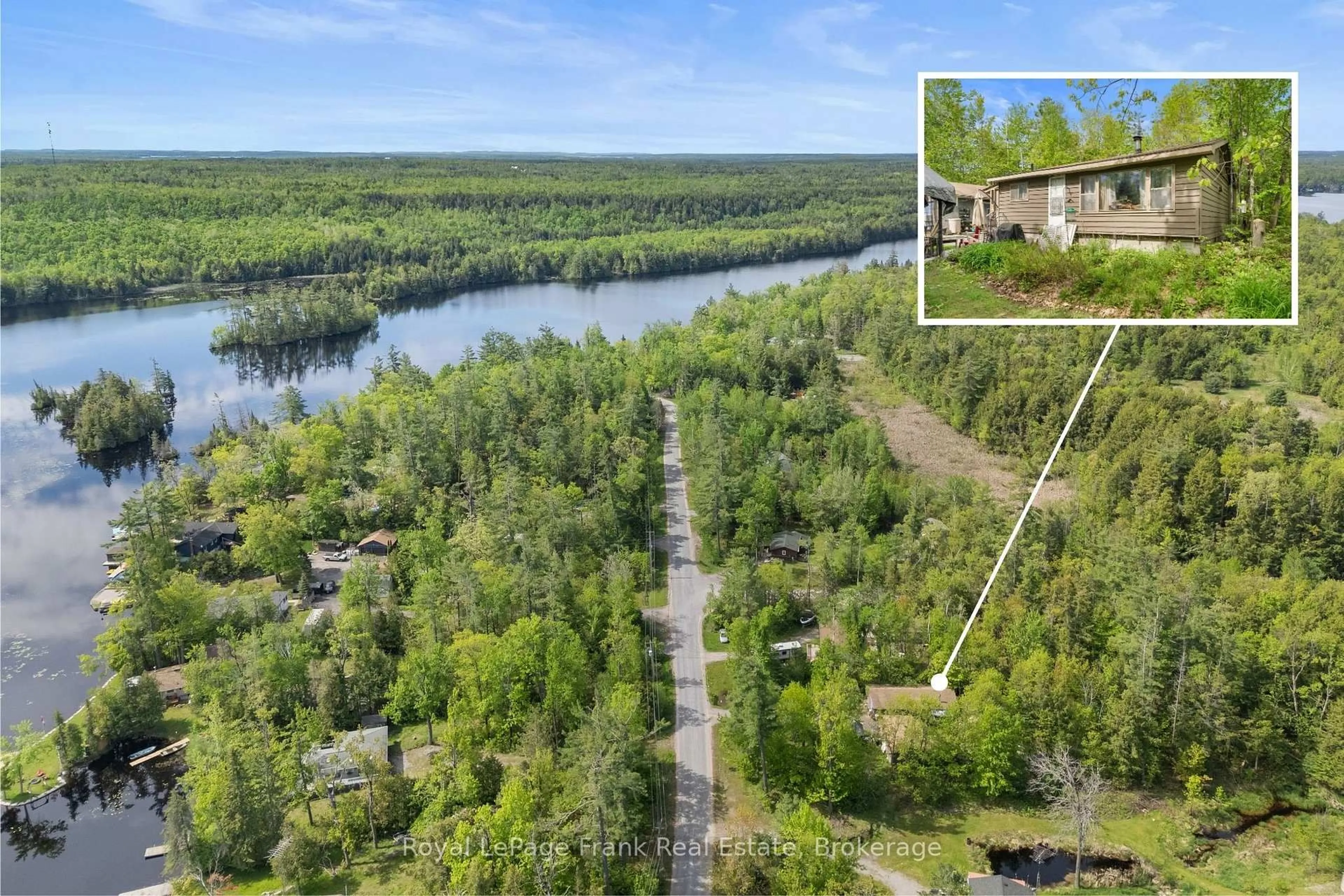 A pic from outside/outdoor area/front of a property/back of a property/a pic from drone, water/lake/river/ocean view for 454 Kennedy Dr, Trent Lakes Ontario K0M 1A0