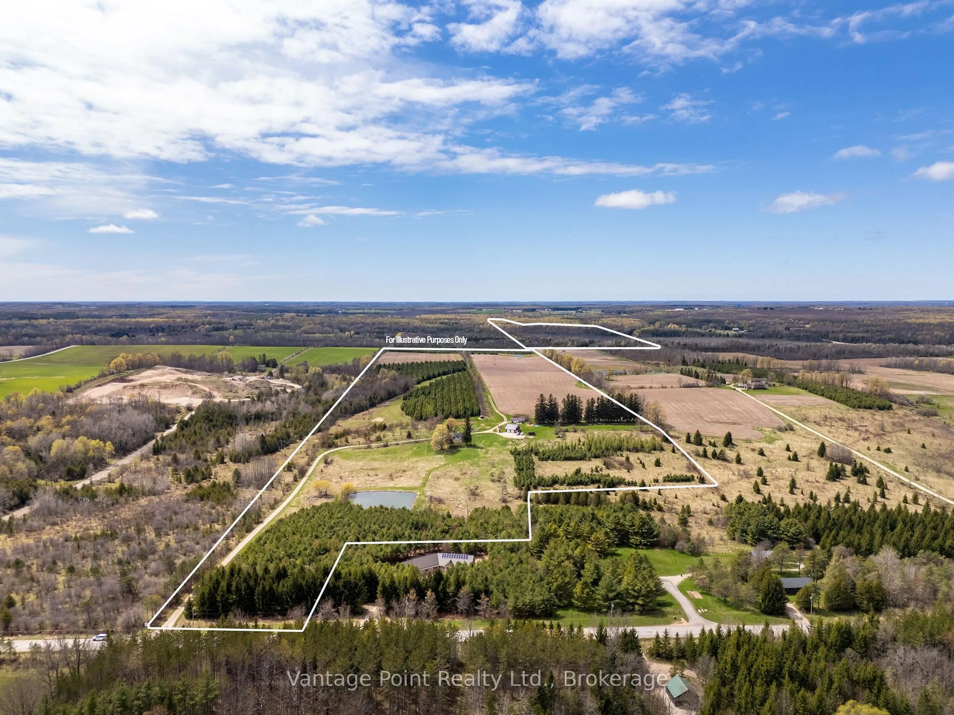 A pic from outside/outdoor area/front of a property/back of a property/a pic from drone, forest/trees view for 557440 4th Concession, Meaford Ontario N4K 5N8
