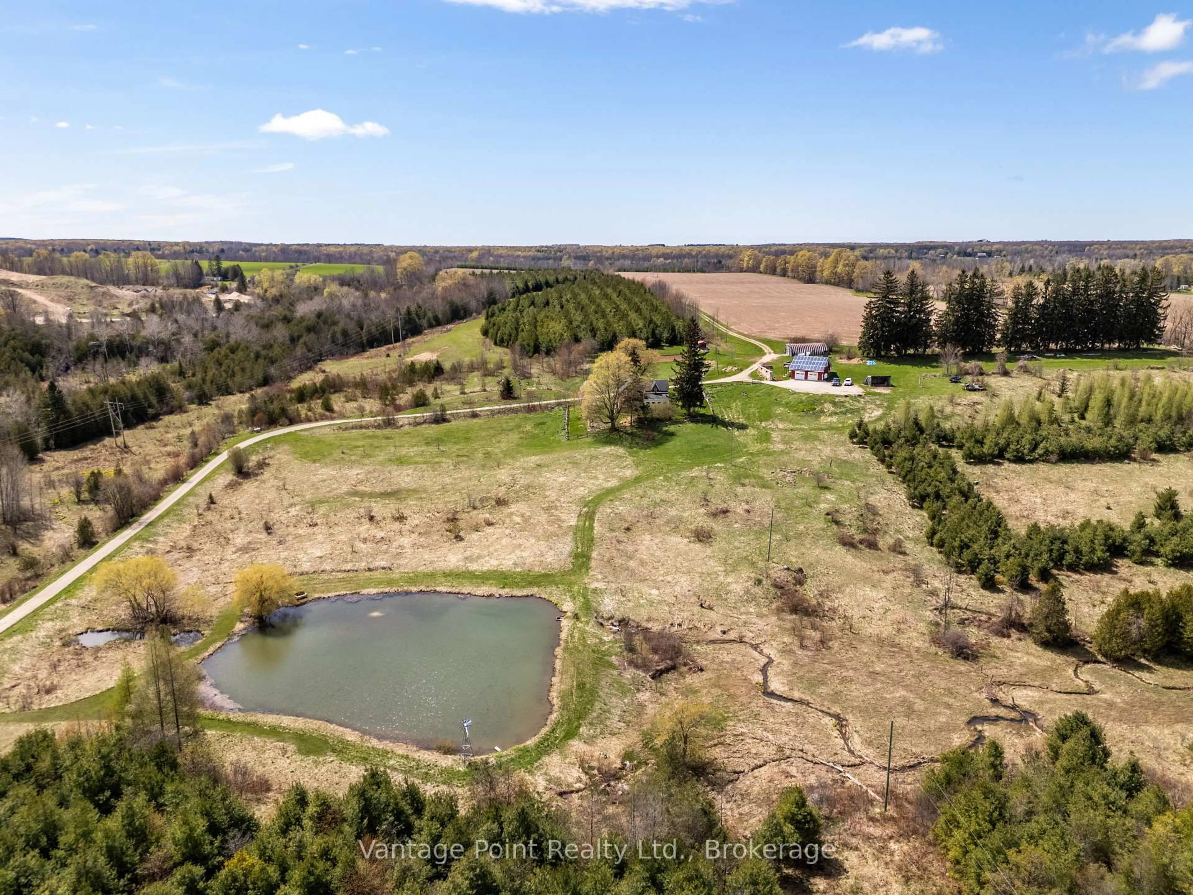 A pic from outside/outdoor area/front of a property/back of a property/a pic from drone, water/lake/river/ocean view for 557440 4th Concession, Meaford Ontario N4K 5N8