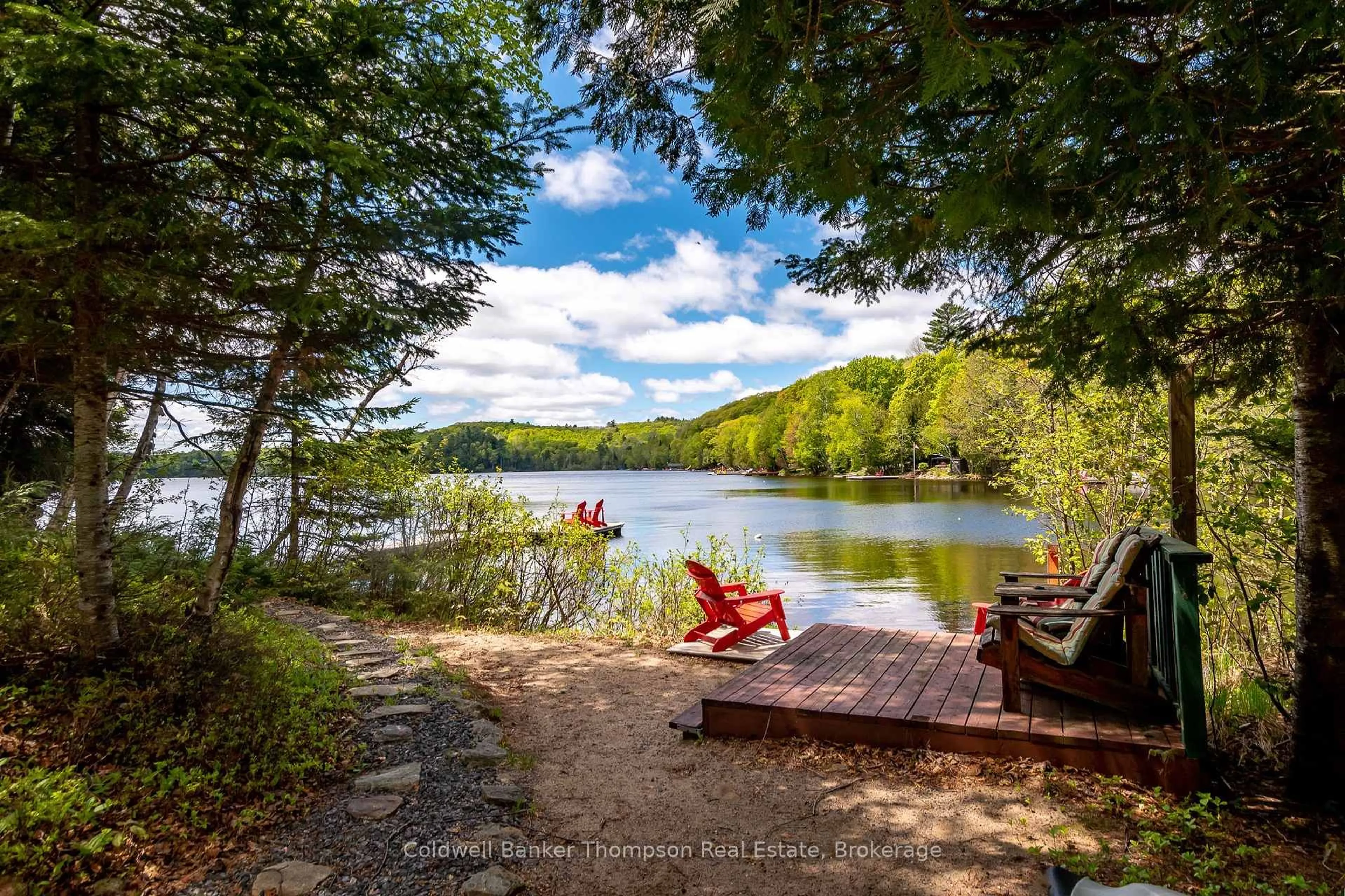 Patio, water/lake/river/ocean view for 215 Ena Dr, Huntsville Ontario P1H 2J4