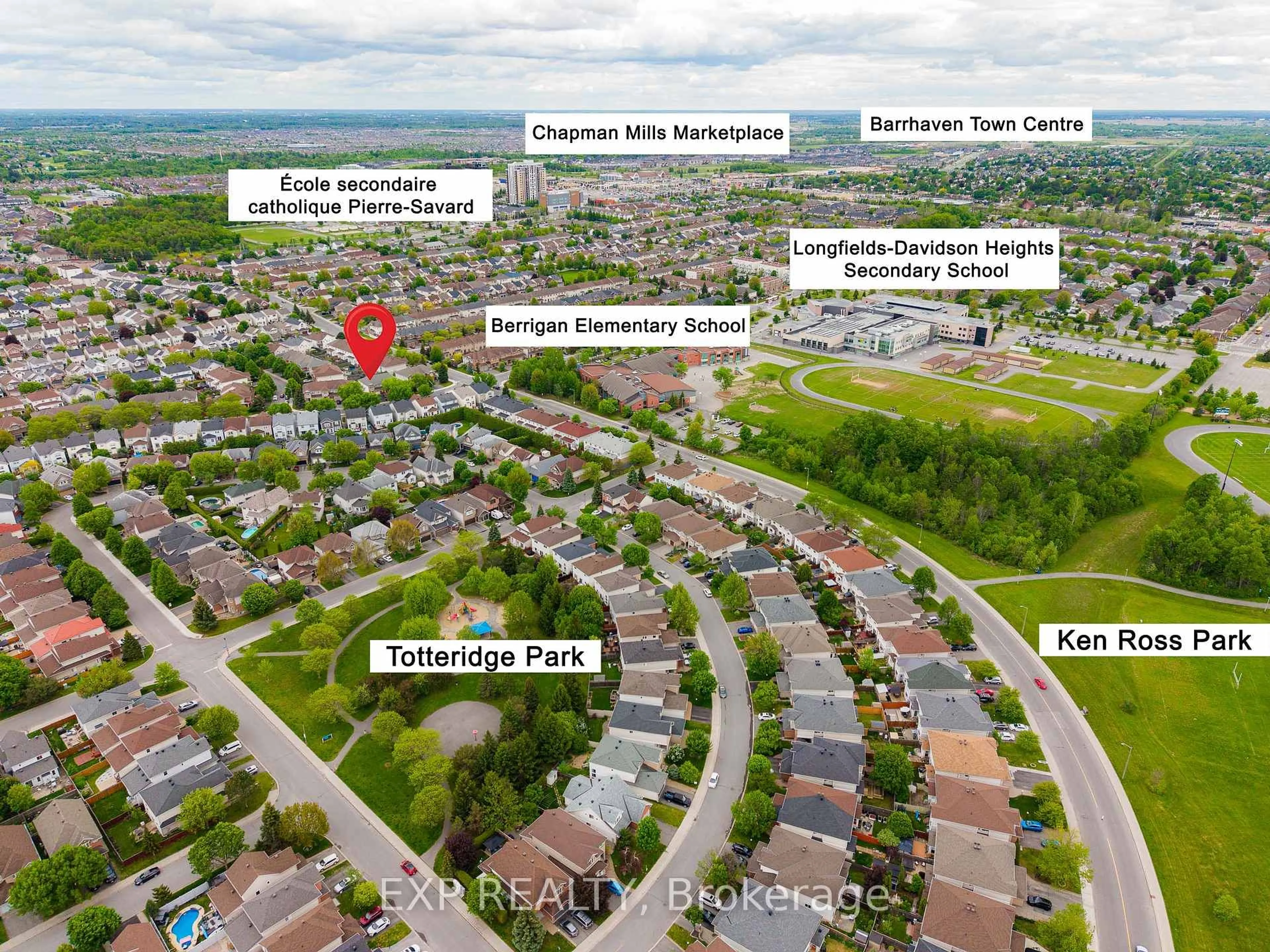 A pic from outside/outdoor area/front of a property/back of a property/a pic from drone, street for 248 Berrigan Dr, Ottawa Ontario K2J 5C4