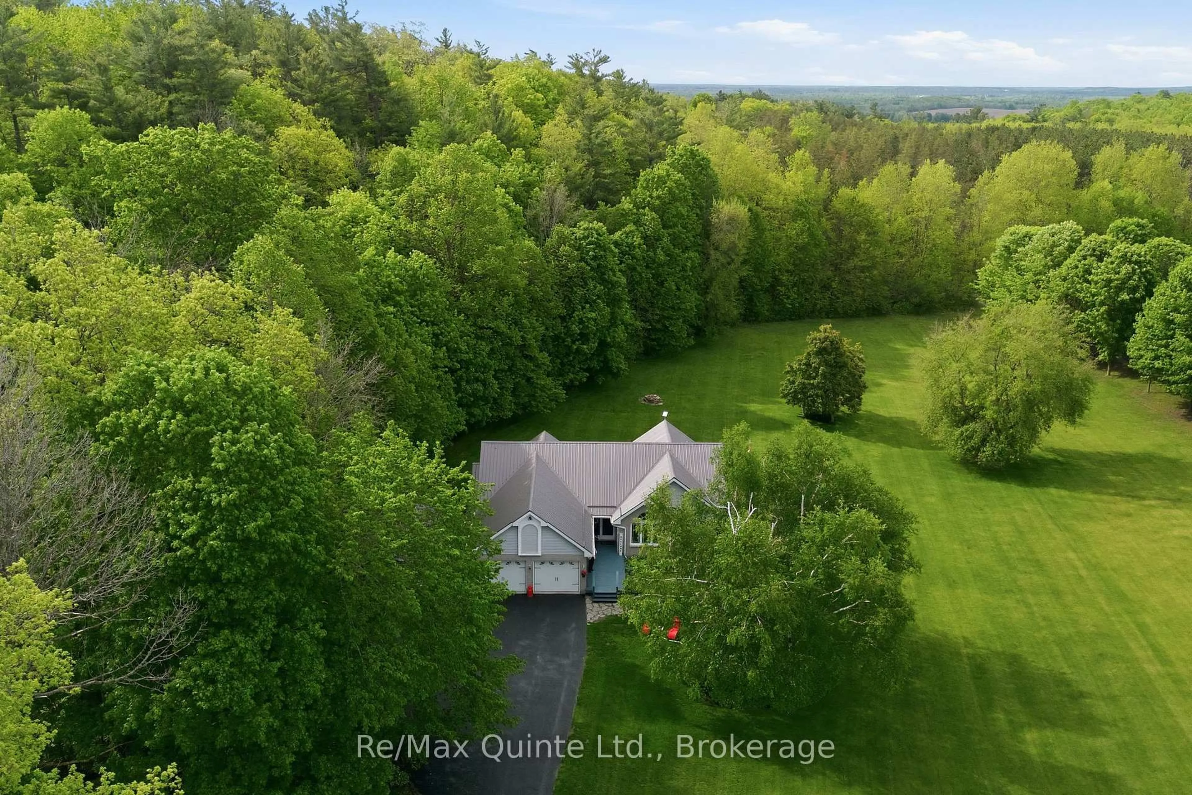 A pic from outside/outdoor area/front of a property/back of a property/a pic from drone, water/lake/river/ocean view for 302 Clearview Rd, Stirling Ontario K0K 3E0