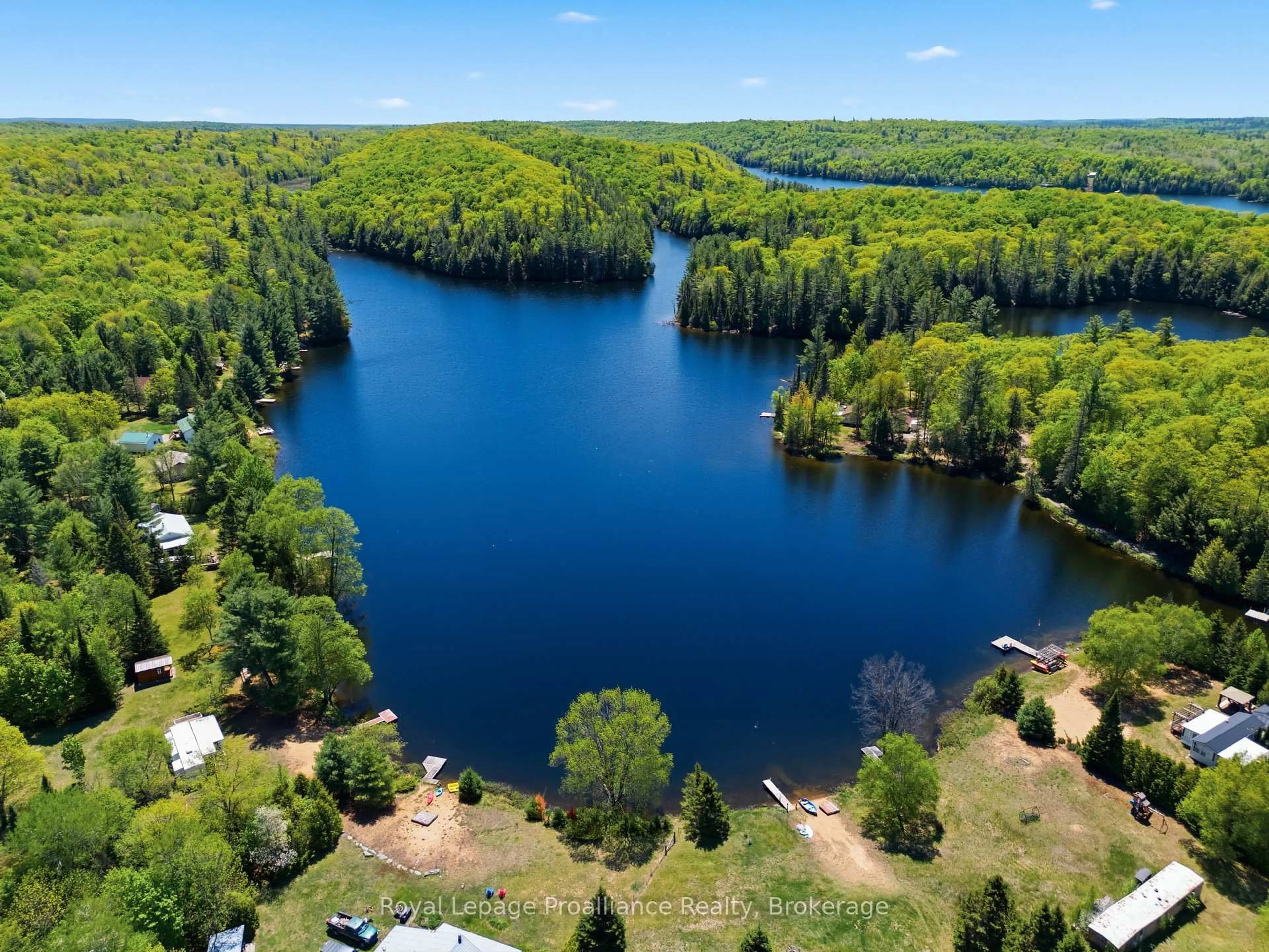 A pic from outside/outdoor area/front of a property/back of a property/a pic from drone, water/lake/river/ocean view for 339 Little Finch Lake Rd, Cloyne Ontario K0H 1K0