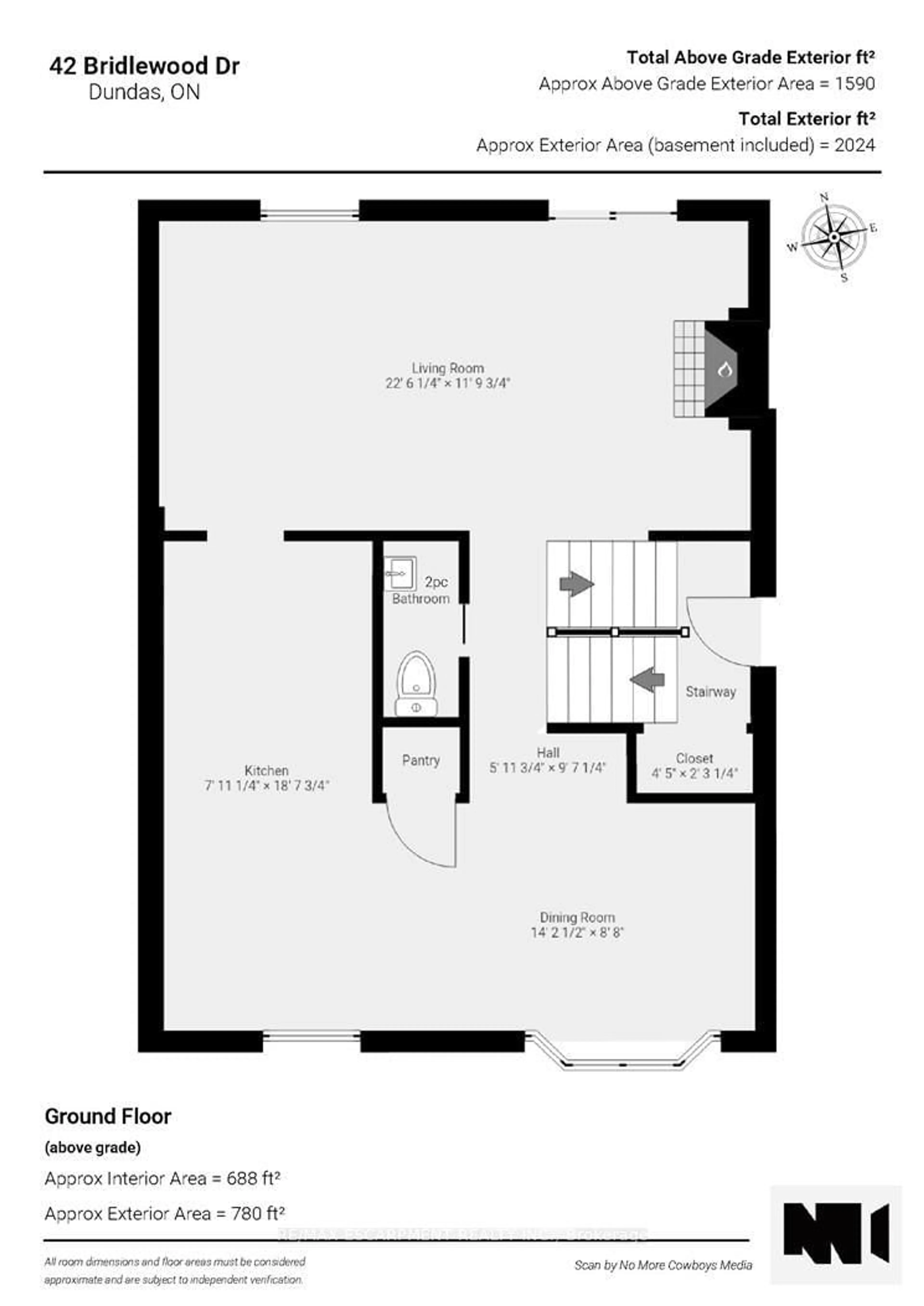 Floor plan for 42 Bridlewood Dr, Hamilton Ontario L9H 6H4