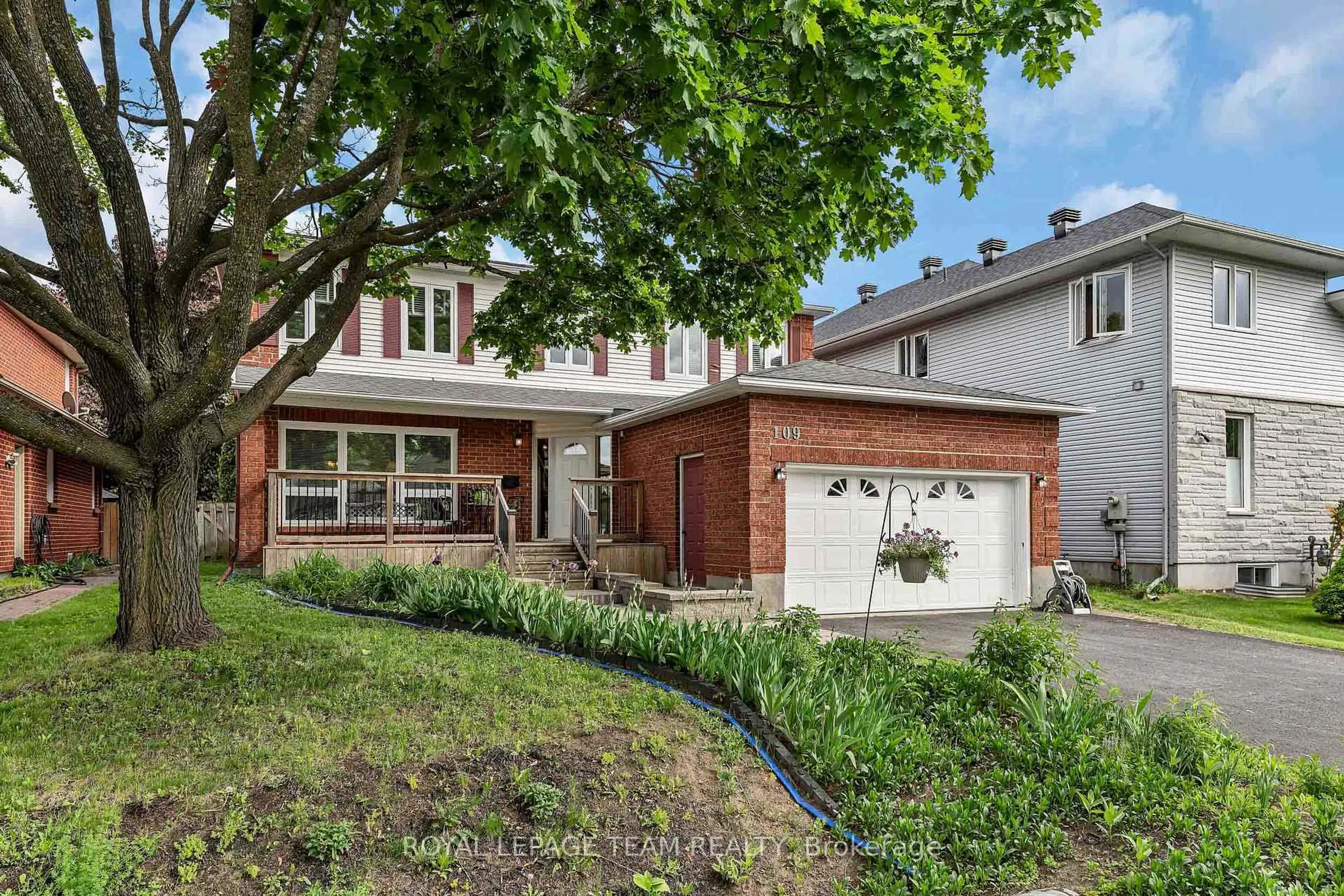 Home with brick exterior material, street for 109 Belleview Dr, Kanata Ontario K2L 3H2