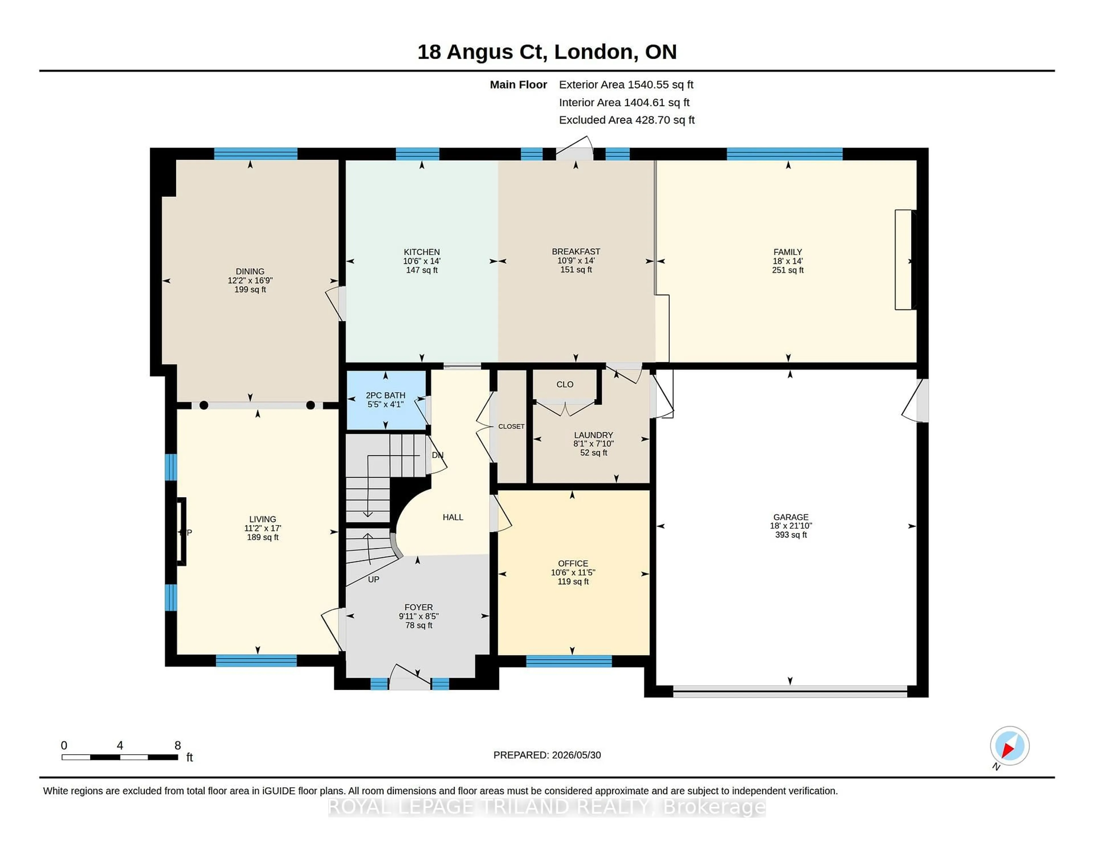 Floor plan for 18 Angus Crt, London North Ontario N5X 3J4