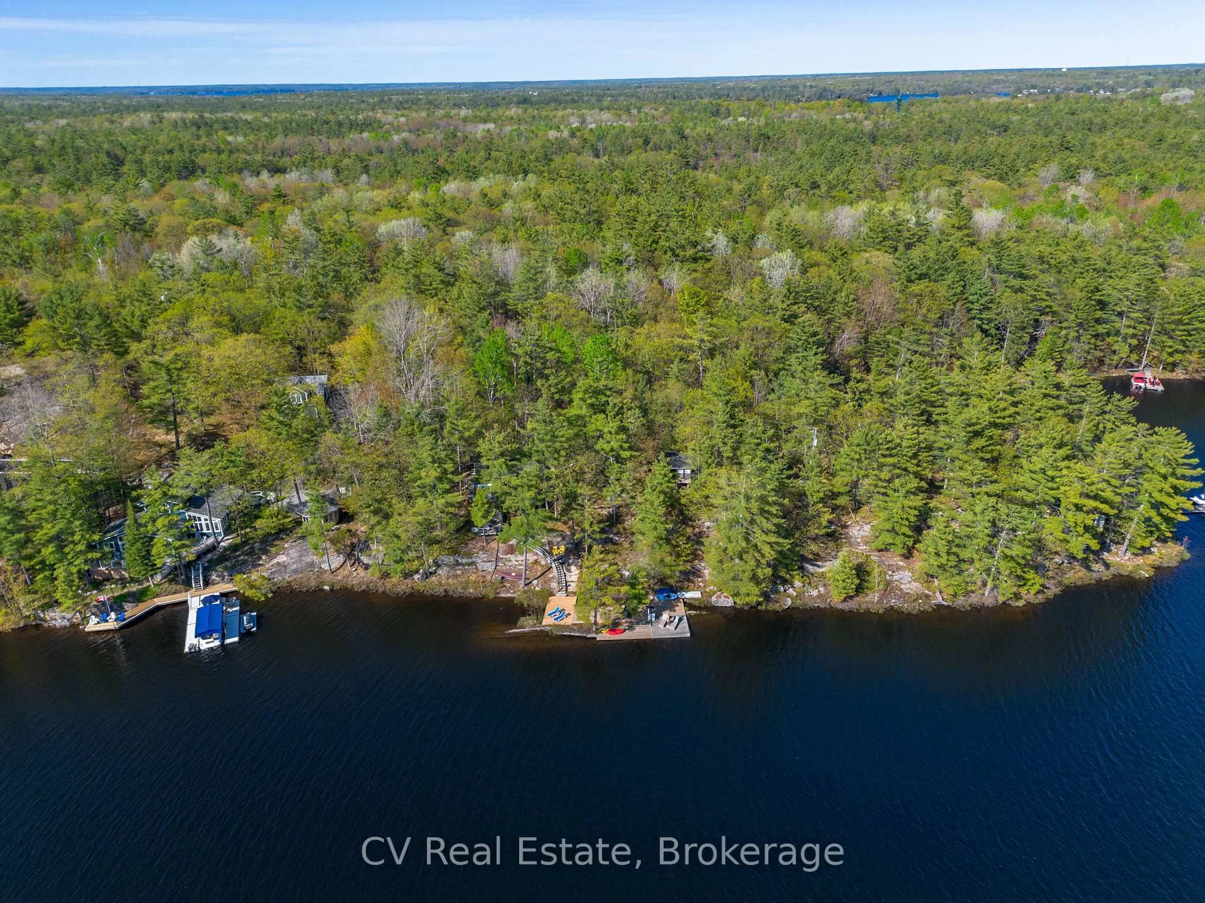 A pic from outside/outdoor area/front of a property/back of a property/a pic from drone, water/lake/river/ocean view for 28 Redwig Dr, Gravenhurst Ontario P1P 0E5