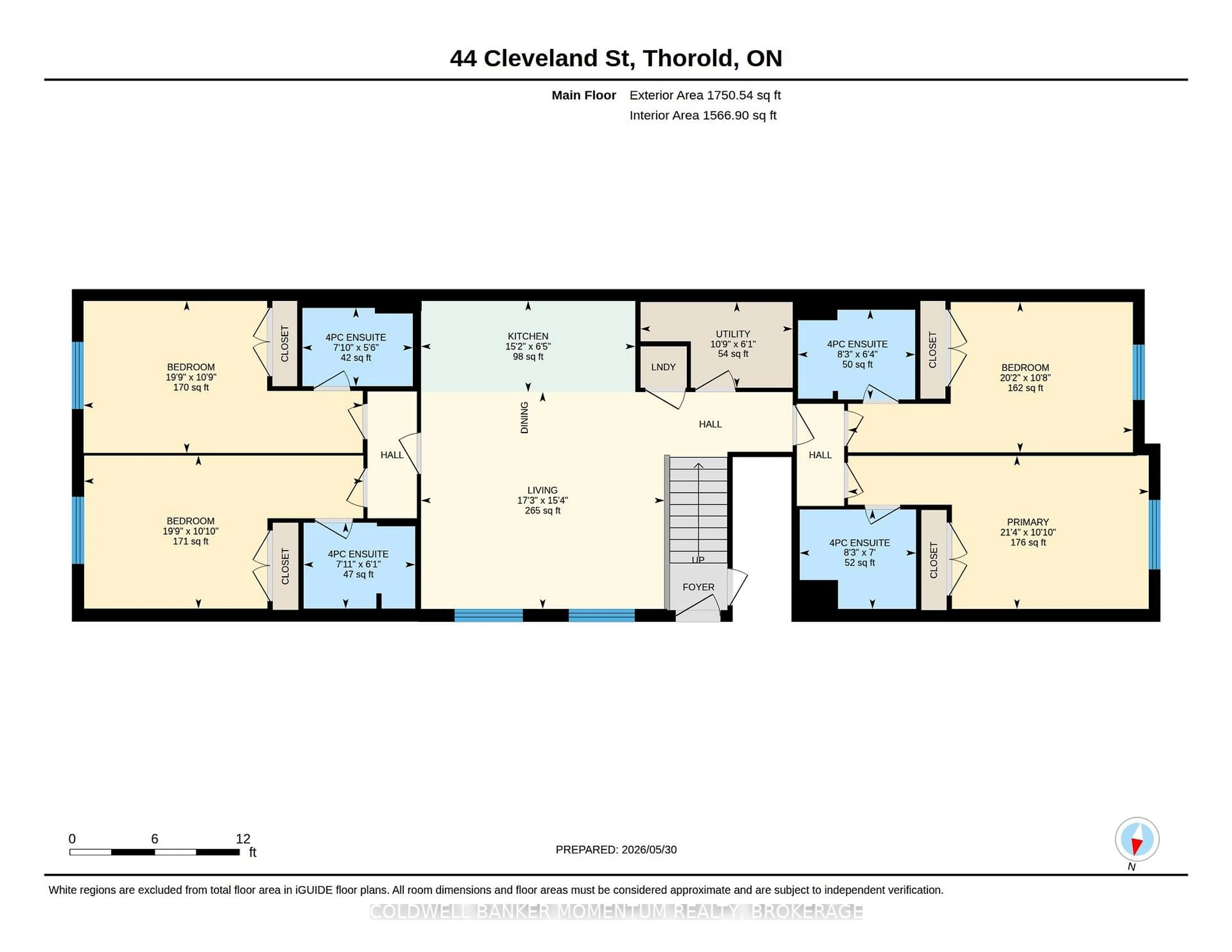 Floor plan for 44 Cleveland St, Thorold Ontario L2V 3K4