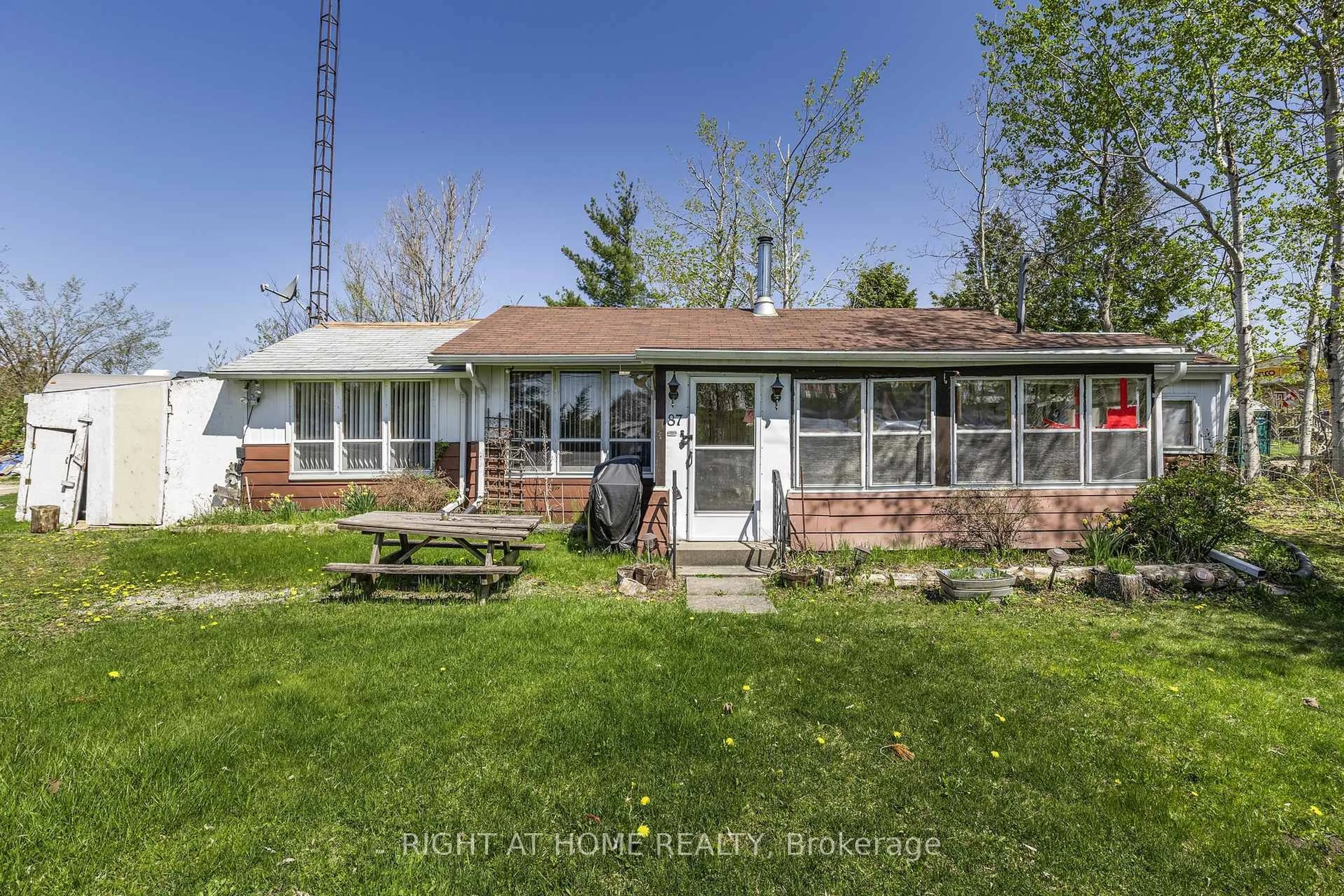 A pic from outside/outdoor area/front of a property/back of a property/a pic from drone, water/lake/river/ocean view for 194 Mcguire Beach Rd, Kawartha Lakes Ontario K0M 2B0