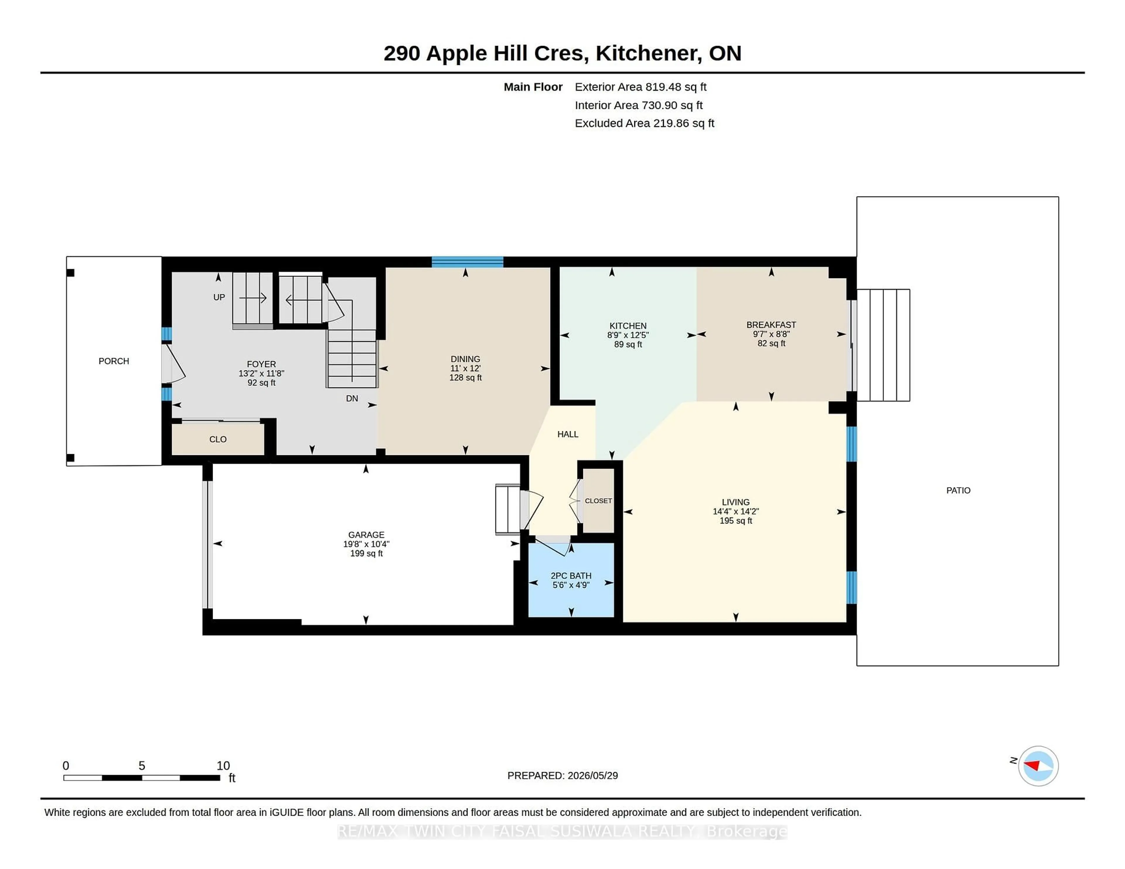 Floor plan for 290 Apple Hill Cres, Kitchener Ontario N2R 0E5