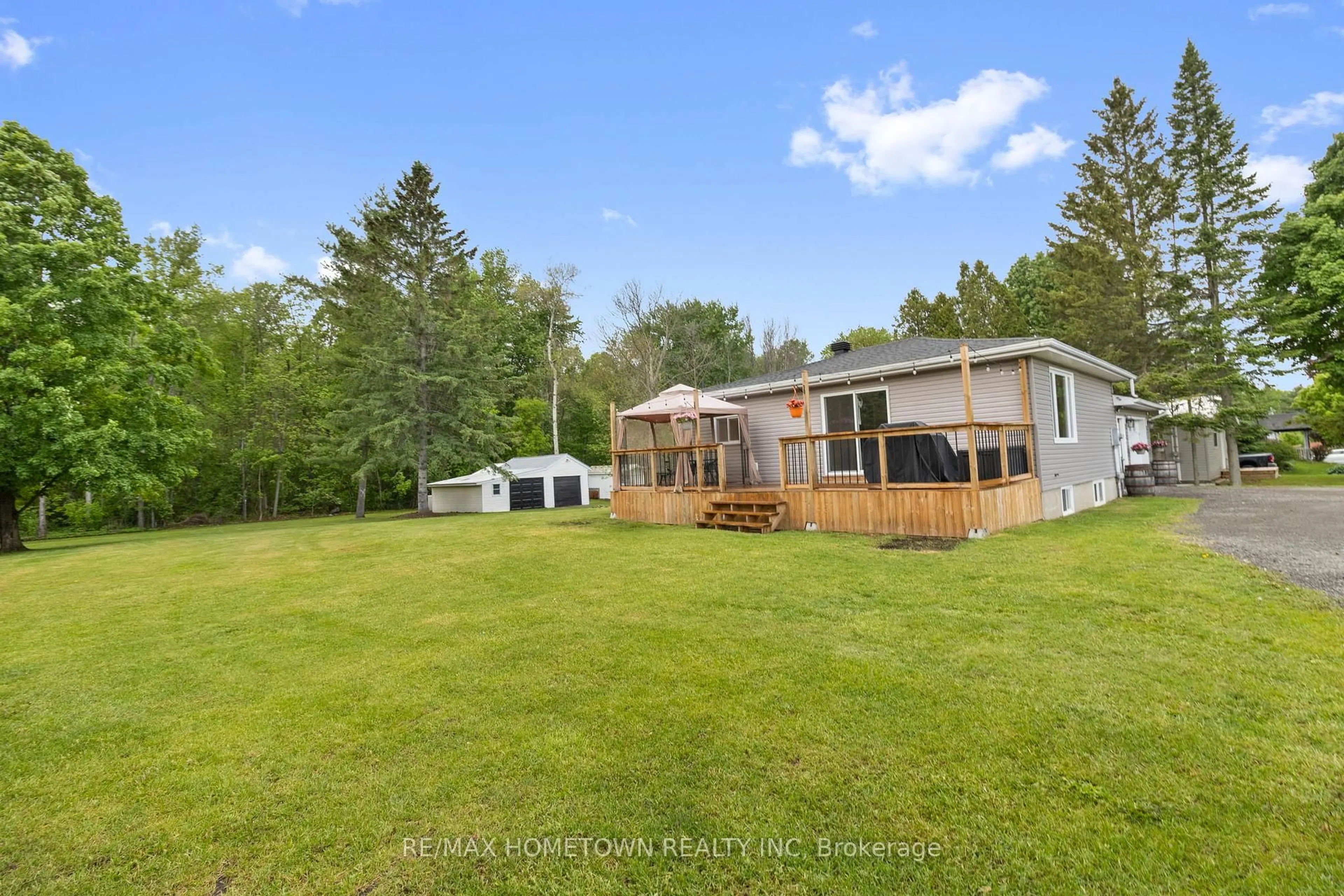 A pic from outside/outdoor area/front of a property/back of a property/a pic from drone, water/lake/river/ocean view for 5414 Brinston Rd, South Dundas Ontario K0E 1K0