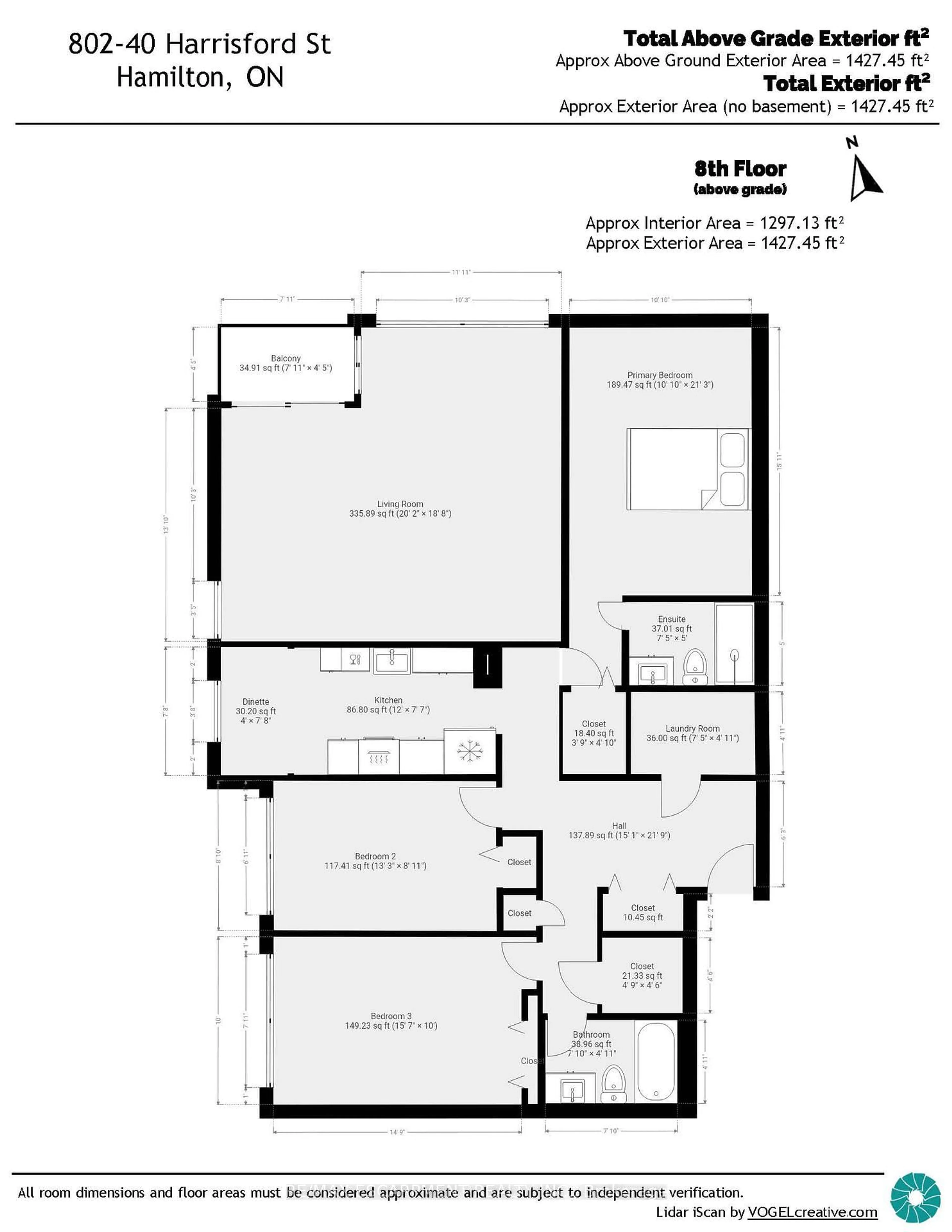 Floor plan for 40 Harrisford St #802, Hamilton Ontario L8K 6N1