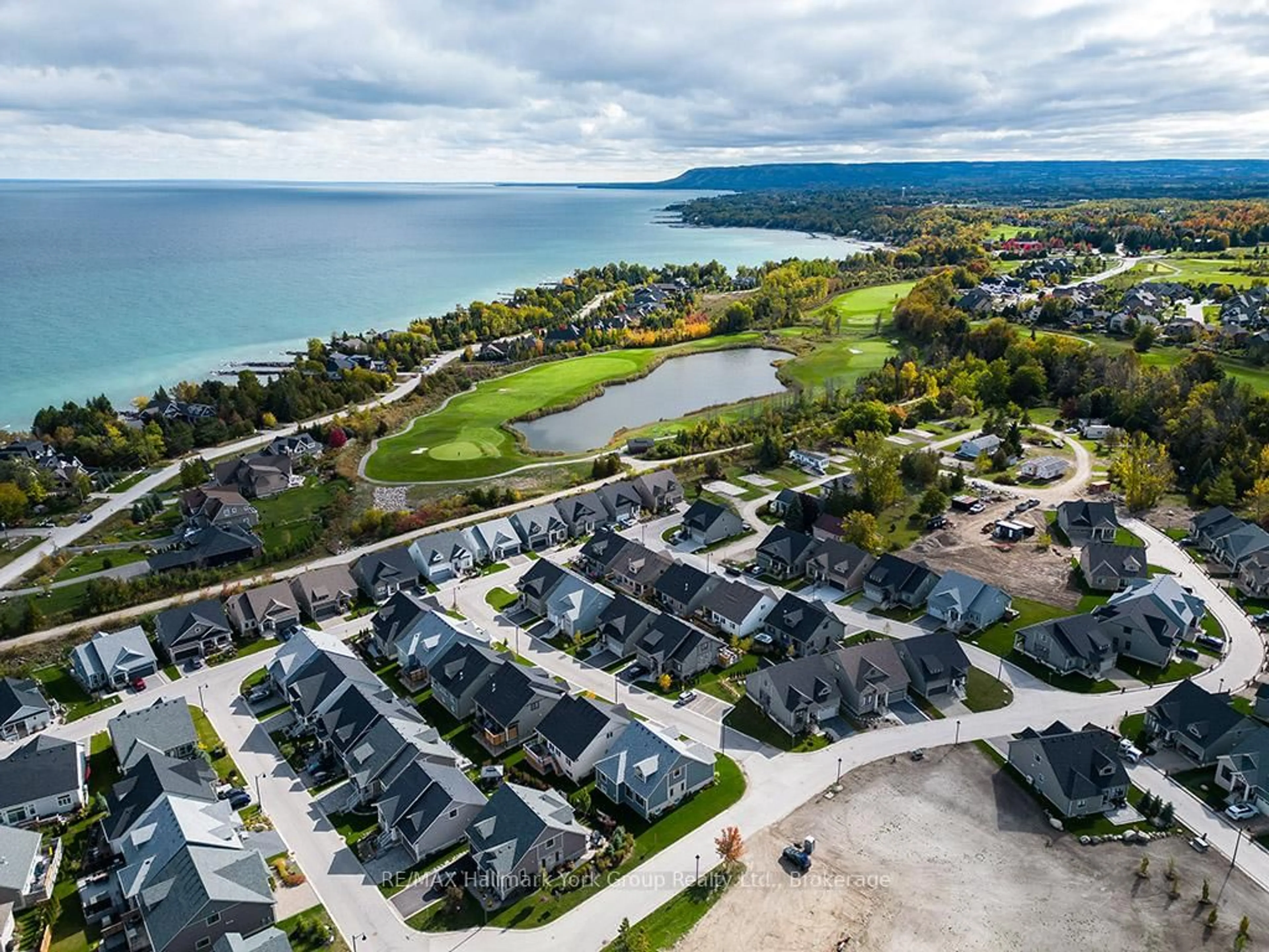 A pic from outside/outdoor area/front of a property/back of a property/a pic from drone, water/lake/river/ocean view for 101 Clippers Lane, Blue Mountains Ontario N0H 2P0