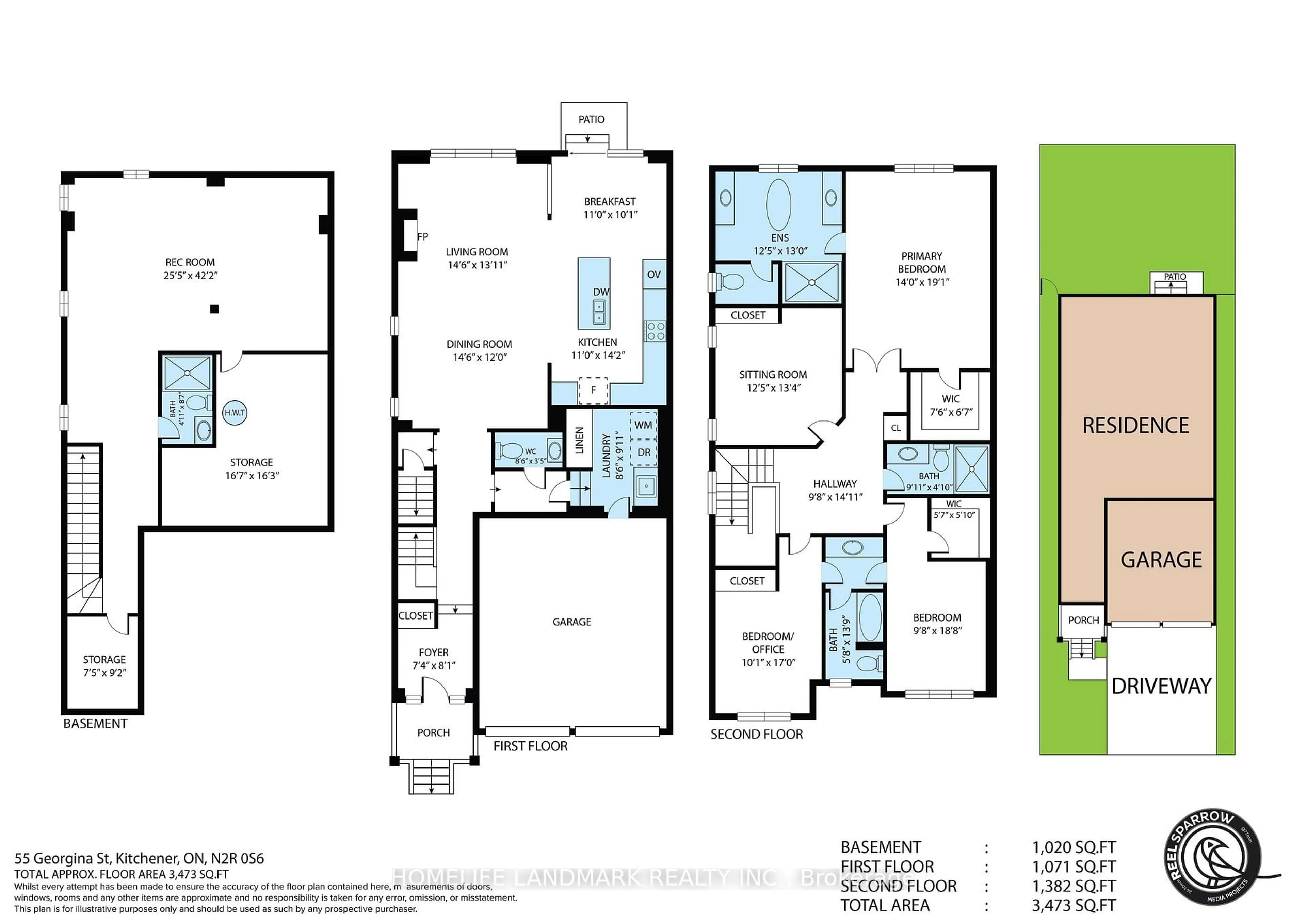 Floor plan for 55 GEORGINA St, Kitchener Ontario N2R 0S6