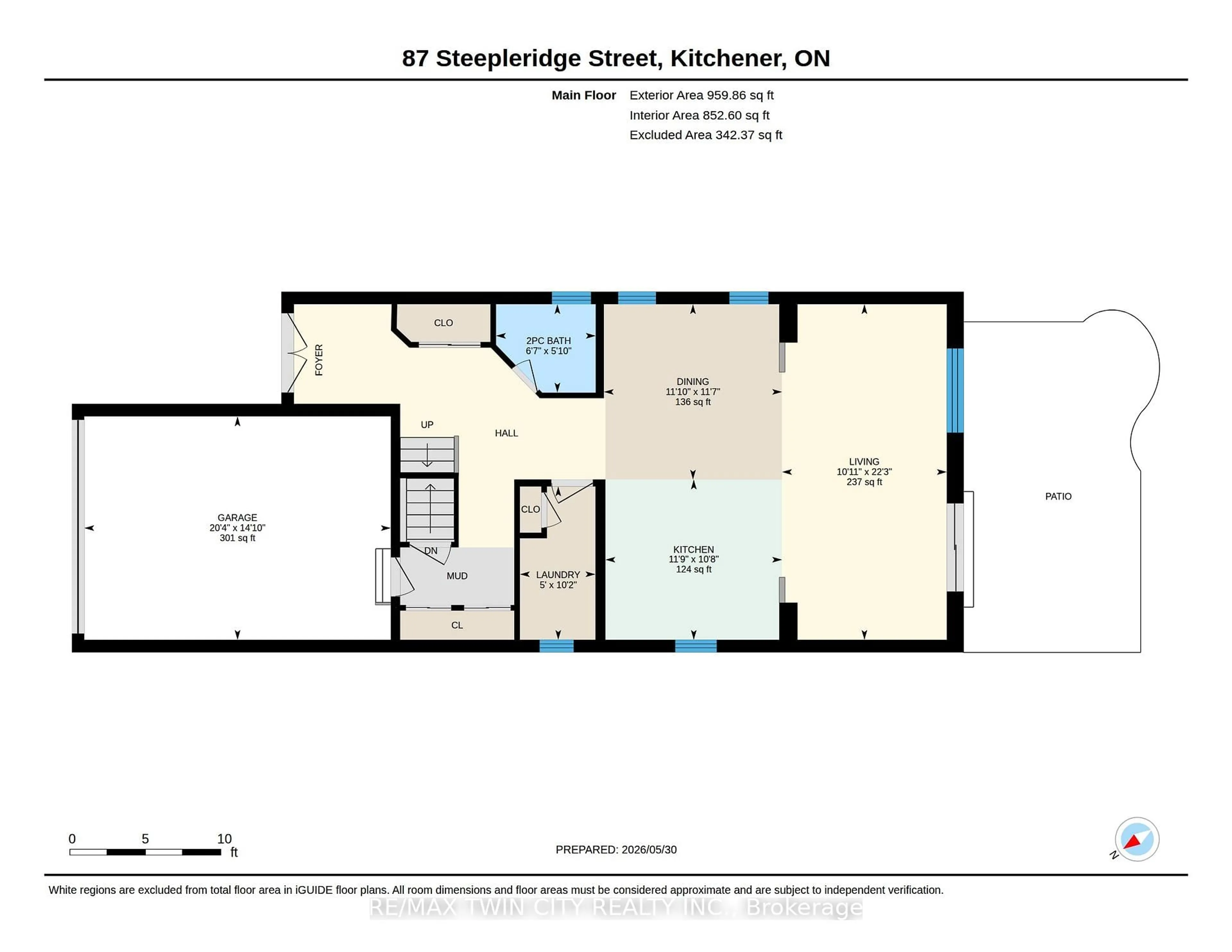 Floor plan for 87 Steepleridge St, Kitchener Ontario N2P 2W3