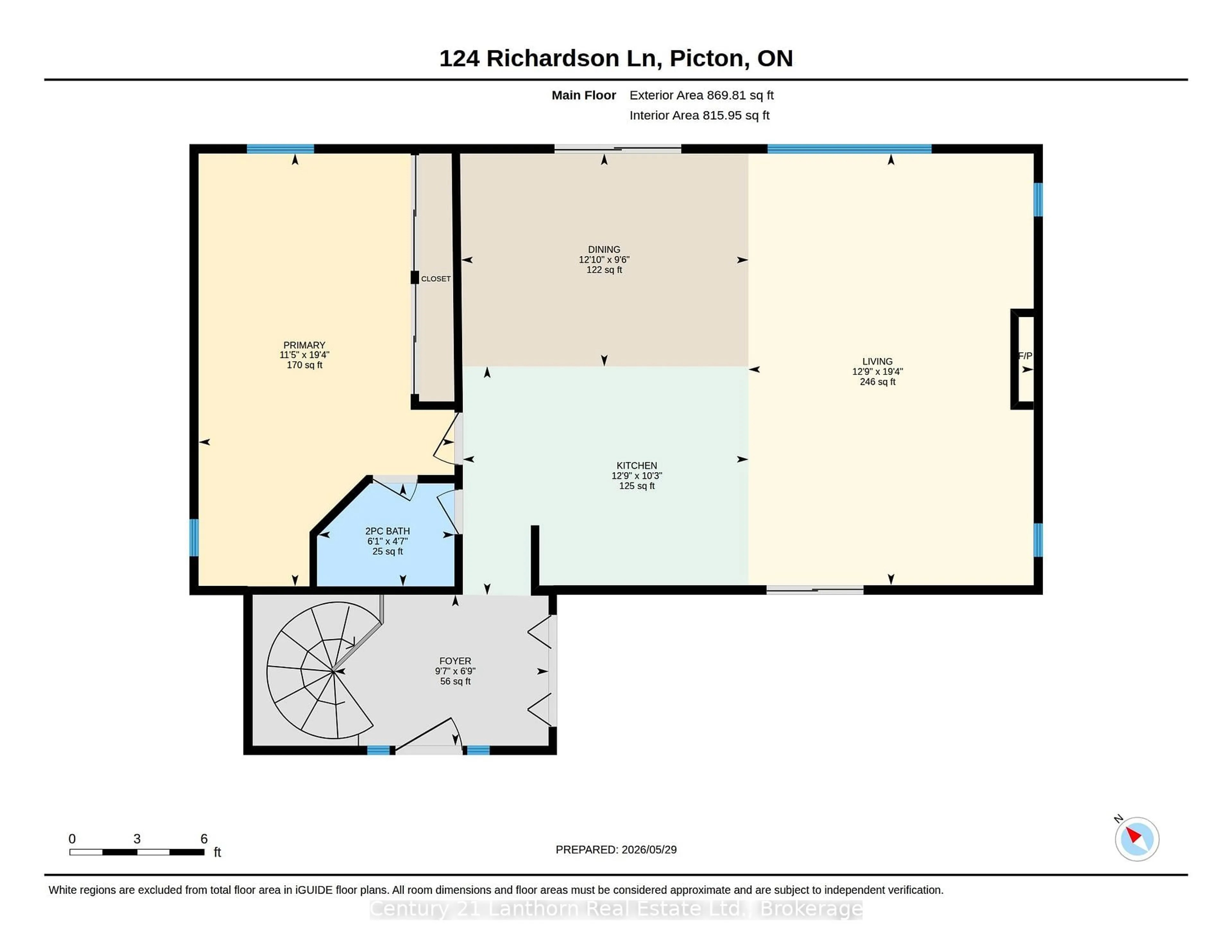 Floor plan for 124 Richardson Lane, Prince Edward County Ontario K0K 2T0