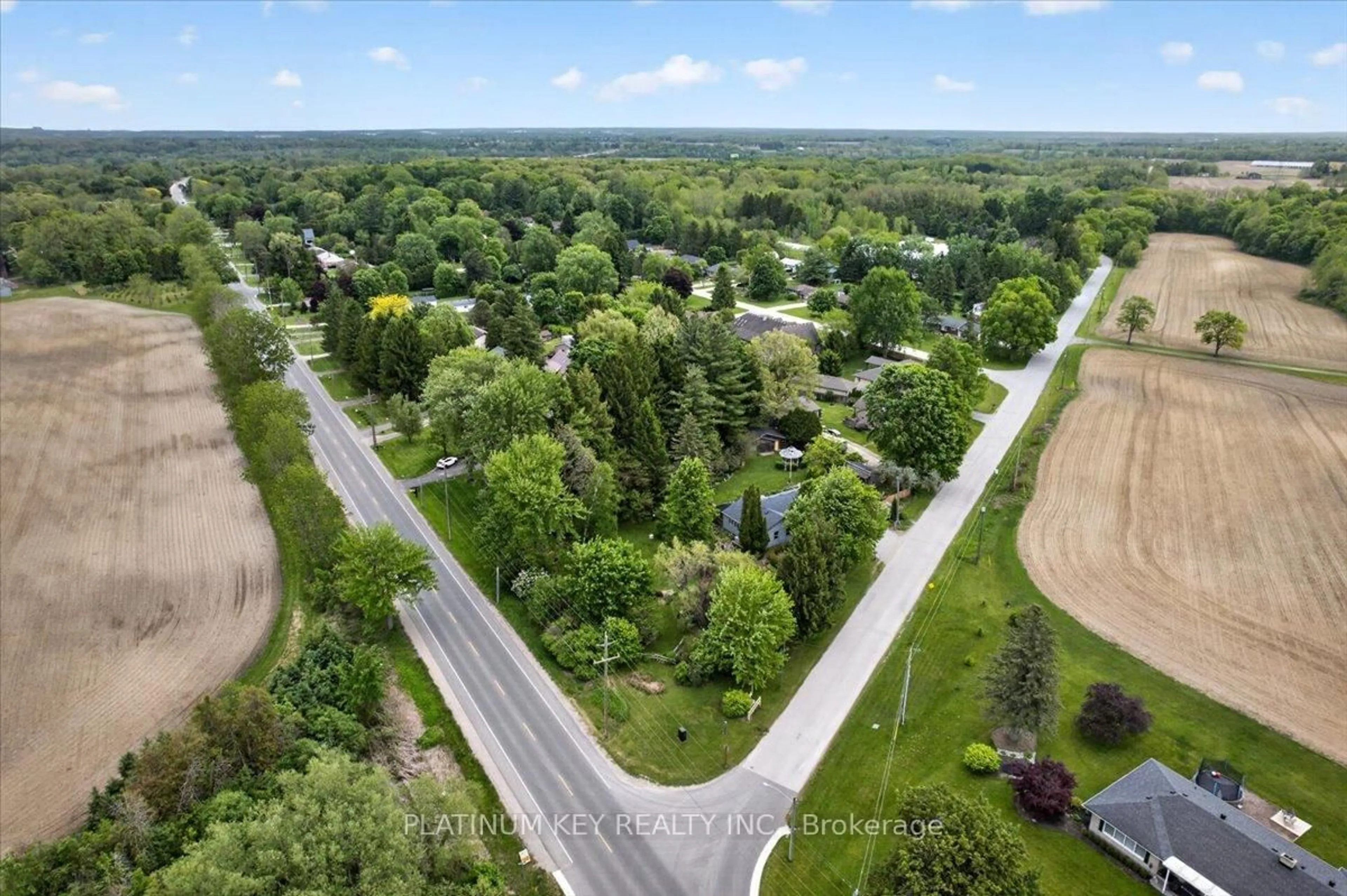 A pic from outside/outdoor area/front of a property/back of a property/a pic from drone, forest/trees view for 22164 Gibson Rd, Strathroy-Caradoc Ontario N0L 1W0