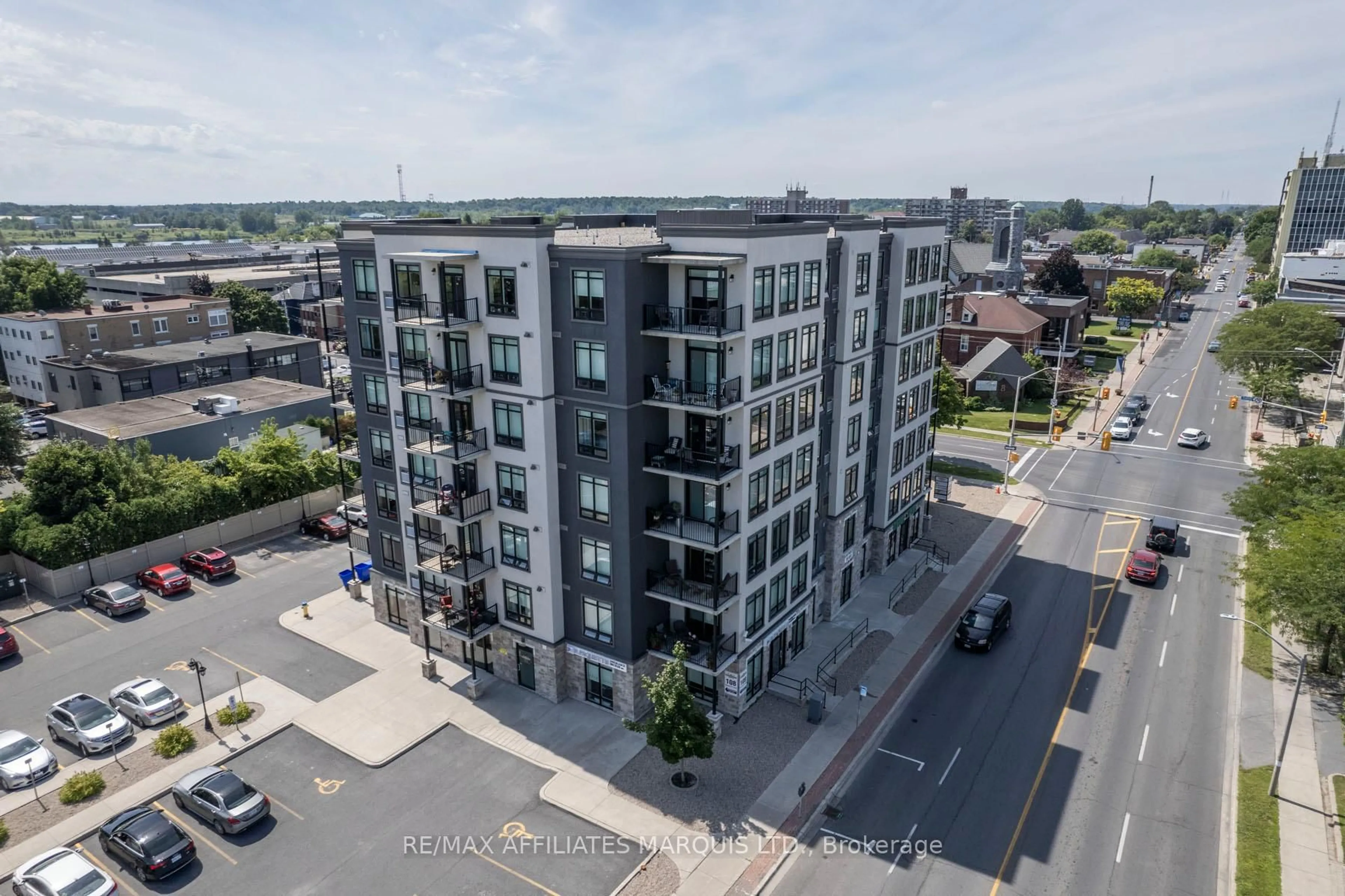 A pic from outside/outdoor area/front of a property/back of a property/a pic from drone, city buildings view from balcony for 108 Second St #2, Cornwall Ontario K6H 0C9
