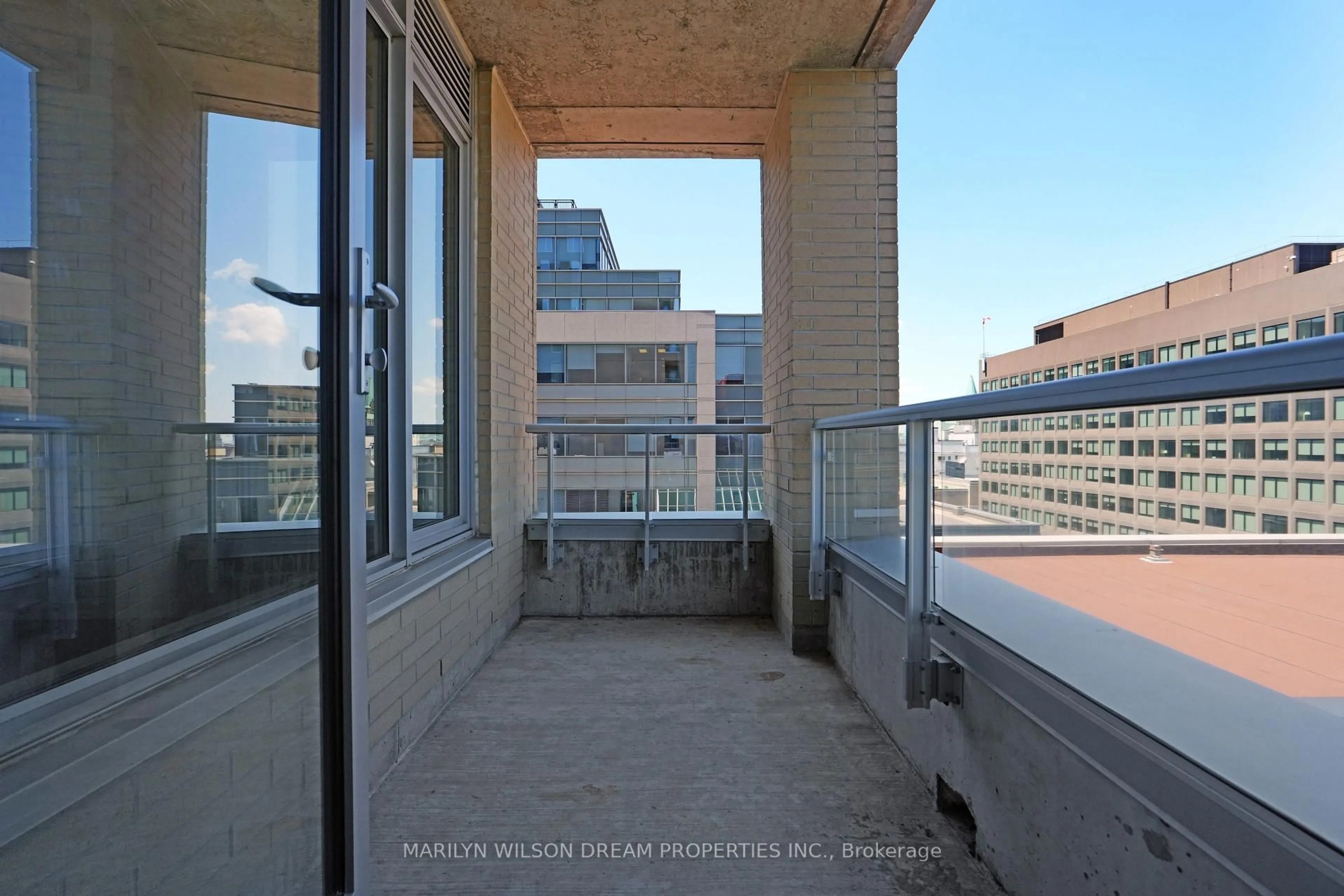 Balcony in the apartment, city buildings view from balcony for 101 Queen St #1004, Ottawa Ontario K1B 0P7