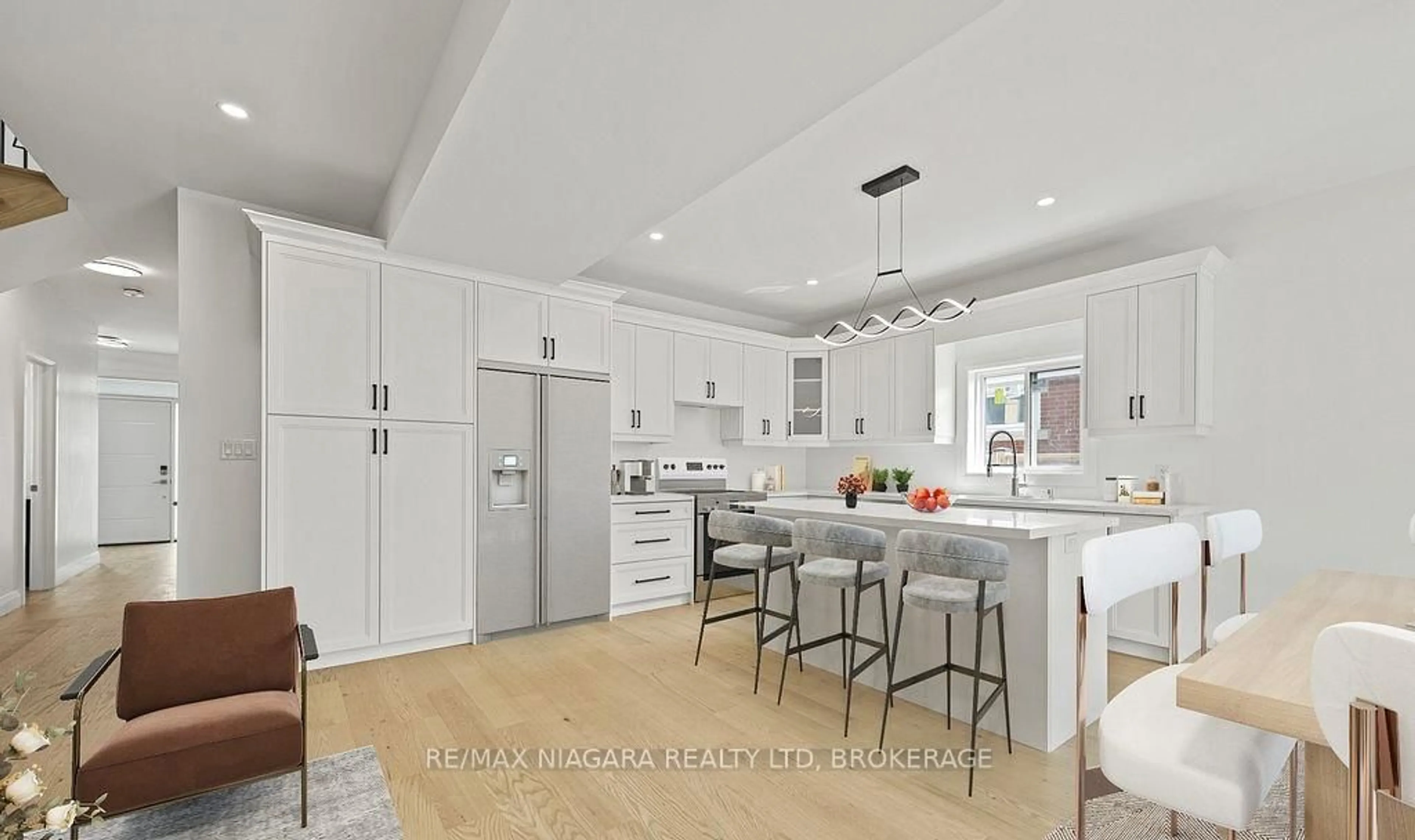 Open concept kitchen, ceramic/tile floor for 185B Rykert St, St. Catharines Ontario L2S 2B5