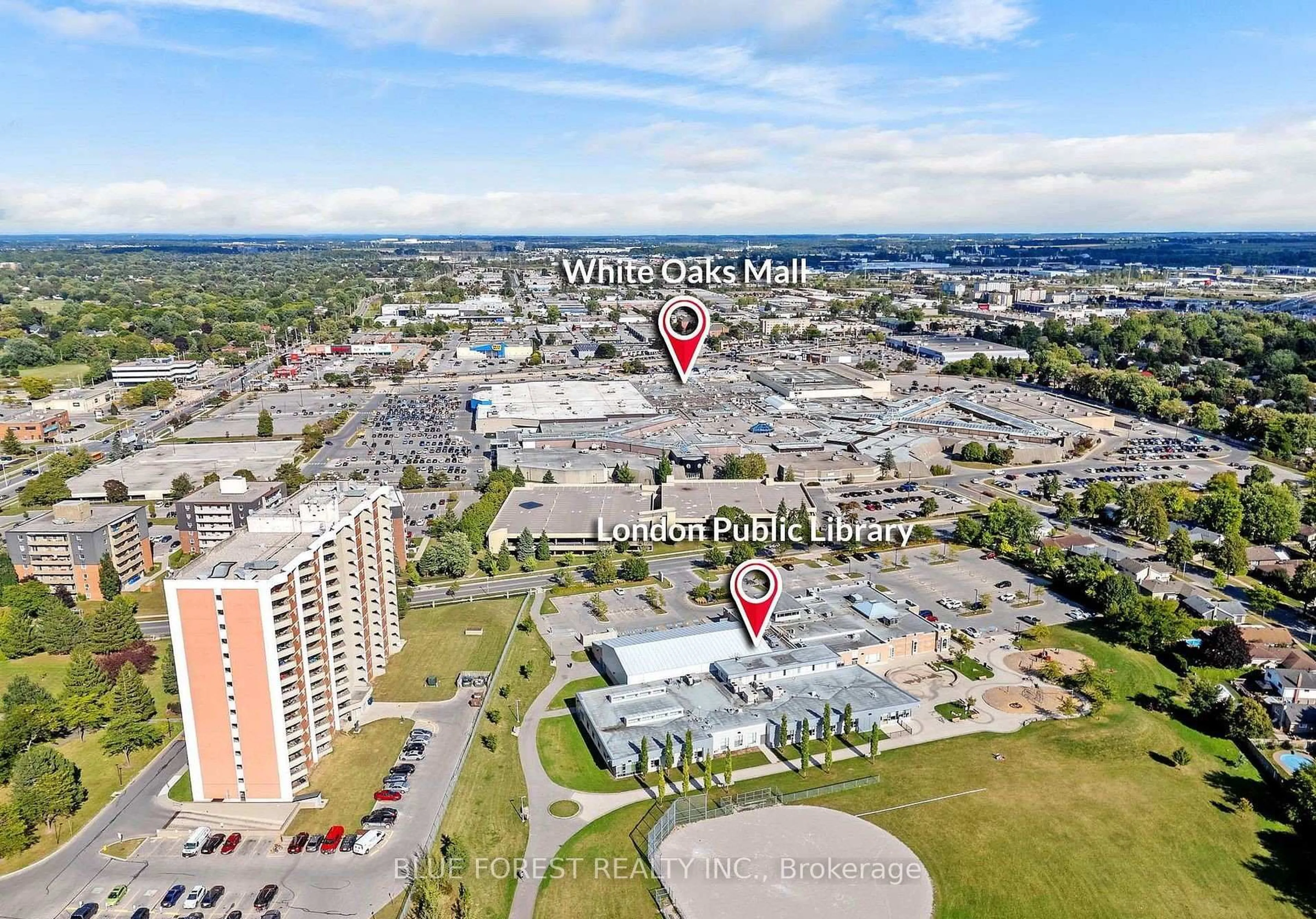 A pic from outside/outdoor area/front of a property/back of a property/a pic from drone, city buildings view from balcony for 1105 Jalna Blvd #1506, London South Ontario N6E 2S9