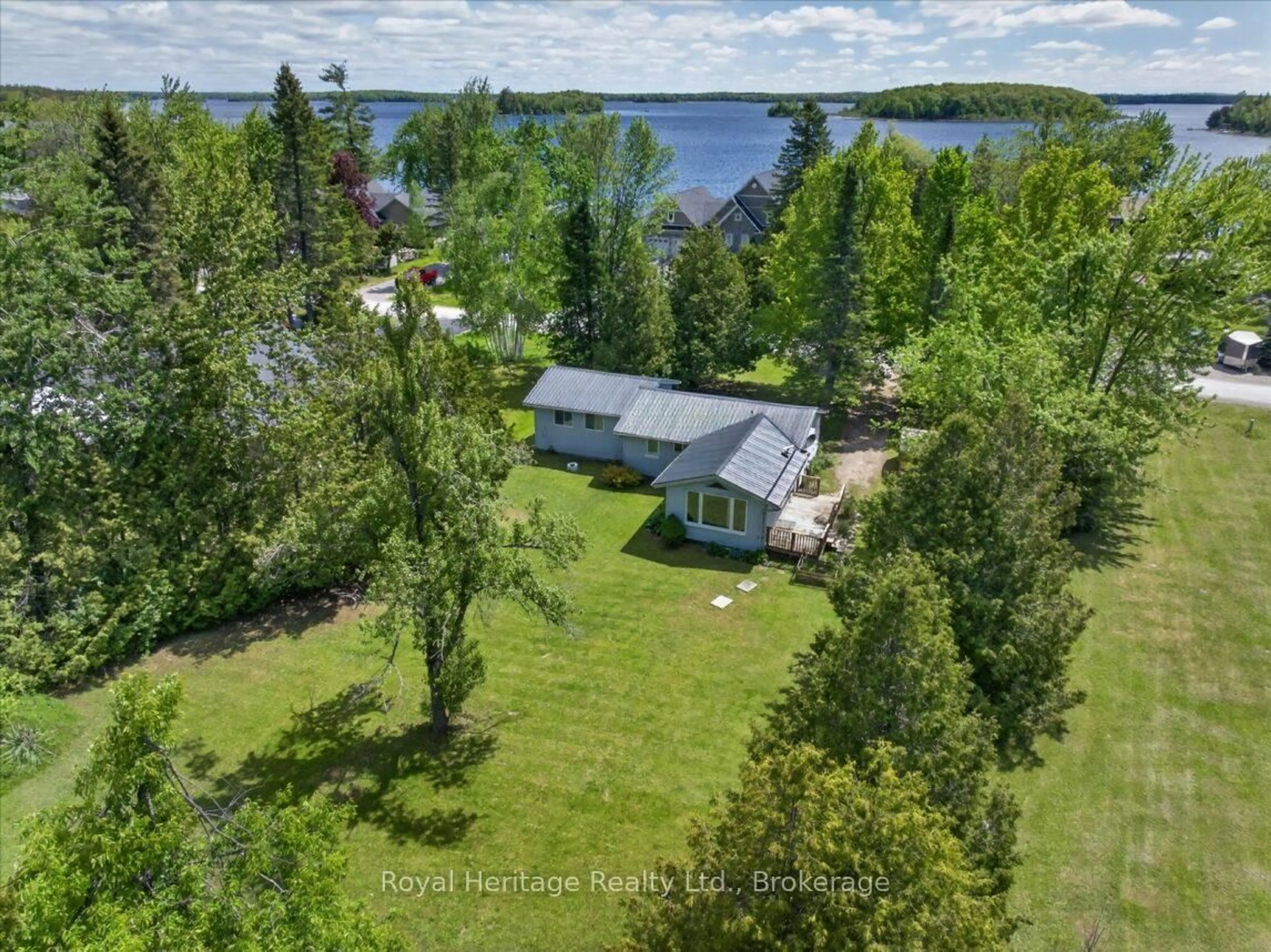 A pic from outside/outdoor area/front of a property/back of a property/a pic from drone, water/lake/river/ocean view for 1650 Kinsale Rd, Selwyn Ontario K0L 1T0