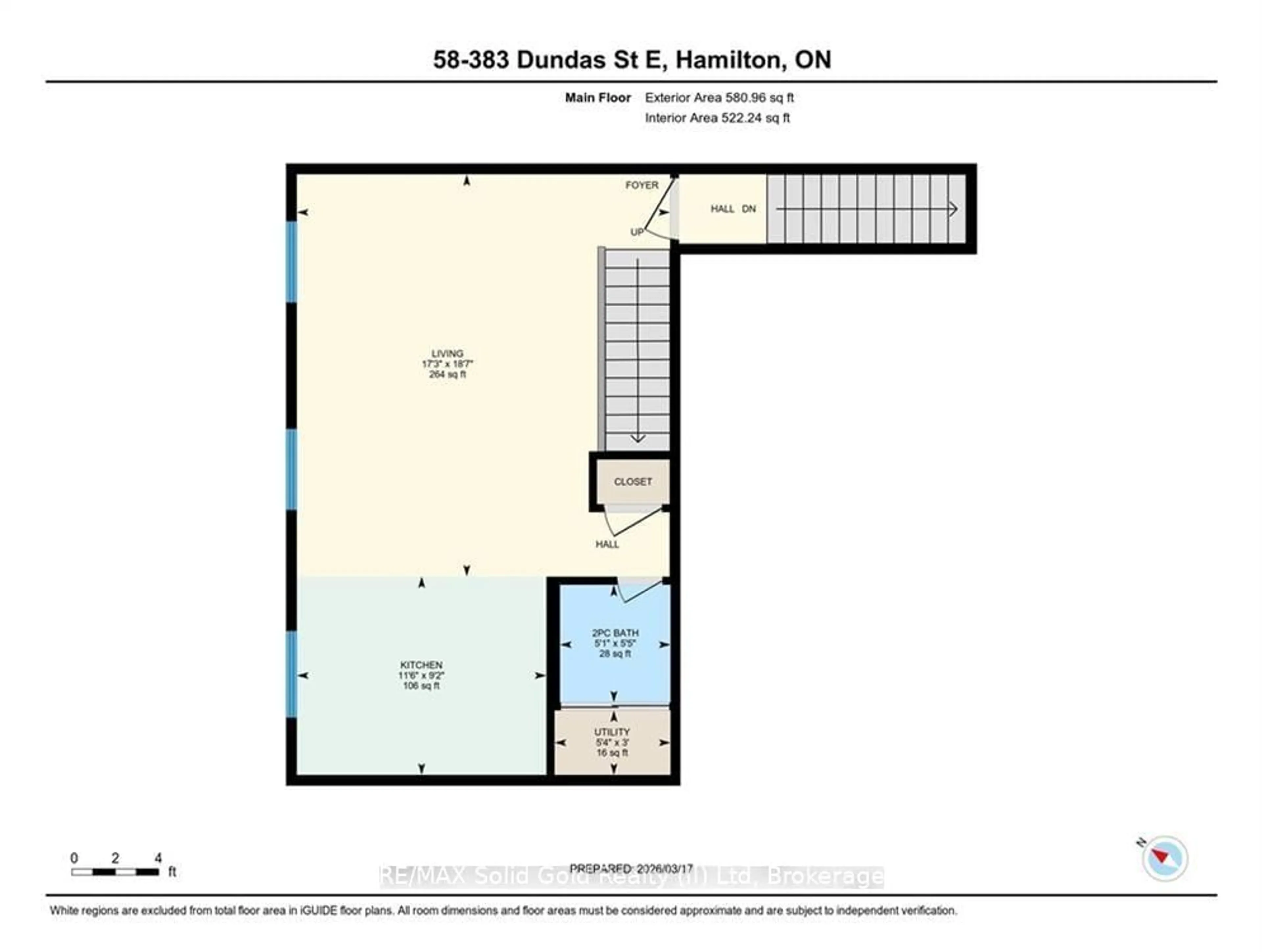 Floor plan for 383 Dundas St #58, Hamilton Ontario L8B 1X6