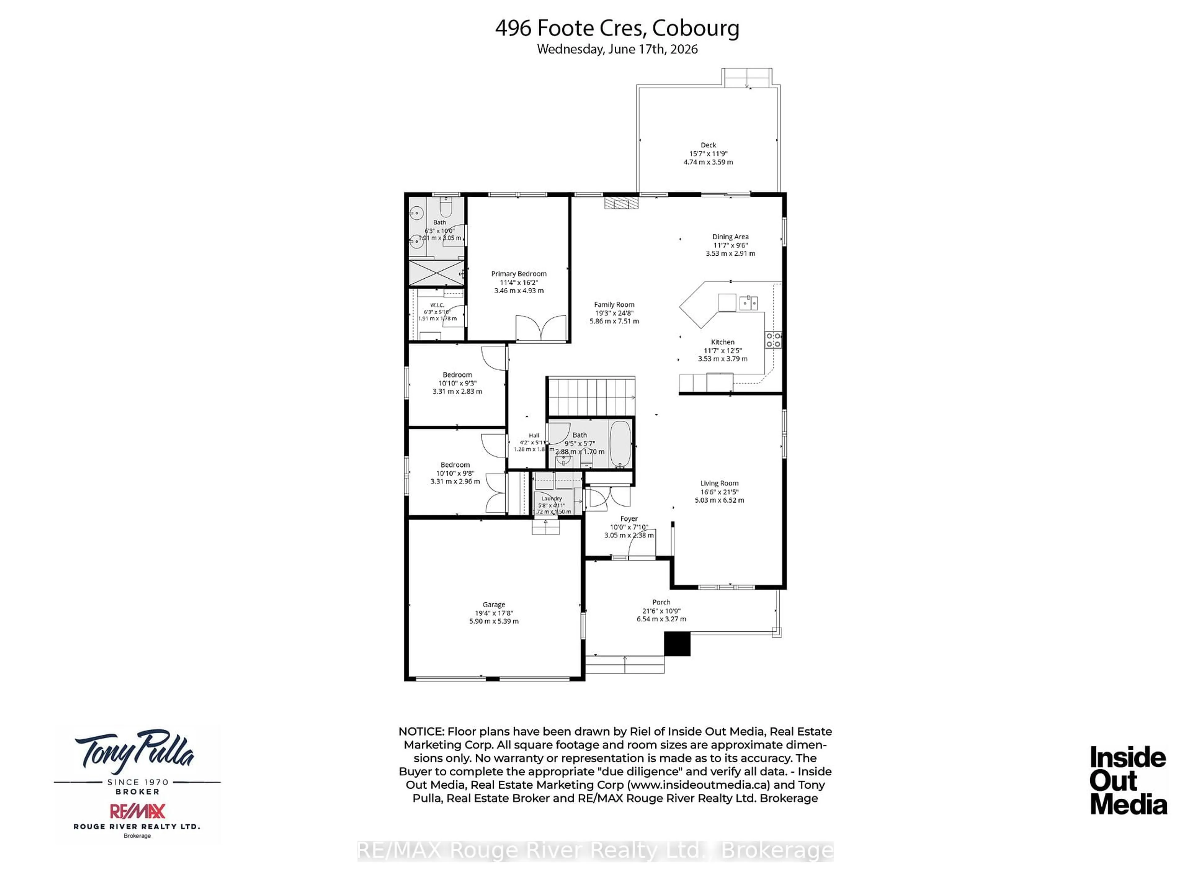 Floor plan for 496 FOOTE Cres, Cobourg Ontario K9A 0A5