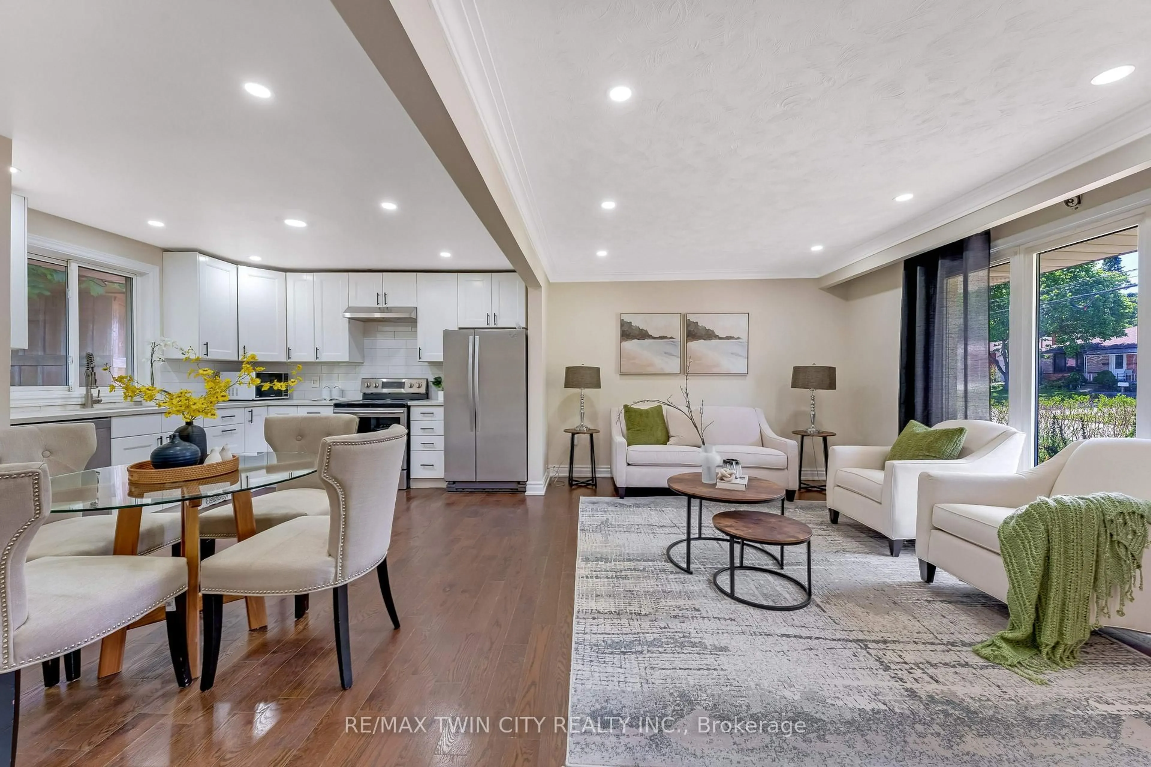 Open concept kitchen, wood/laminate floor for 88 Dumbarton St, Guelph Ontario N1E 3T7