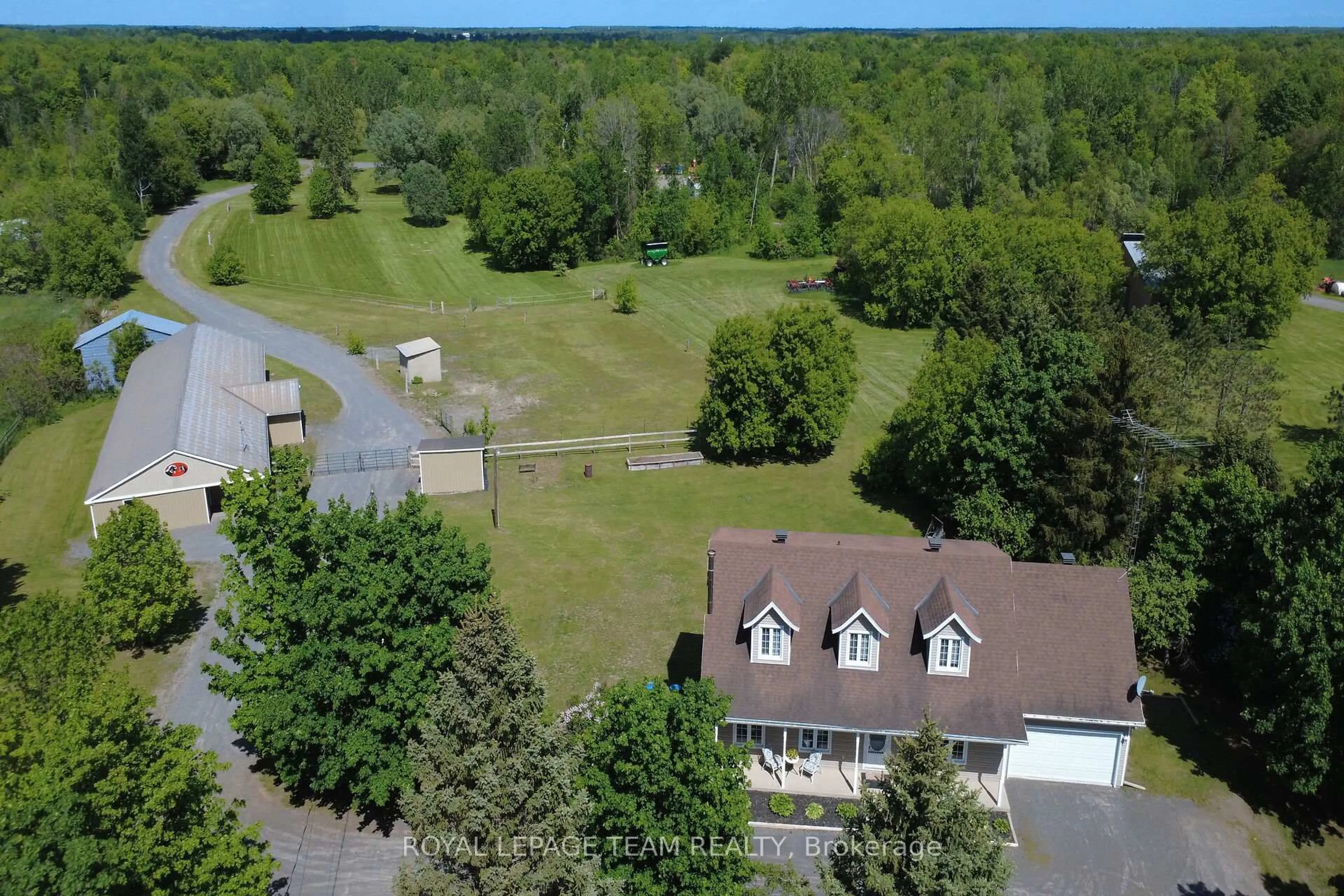 A pic from outside/outdoor area/front of a property/back of a property/a pic from drone, water/lake/river/ocean view for 2867 Stagecoach Rd, Osgoode Ontario K0A 2W0
