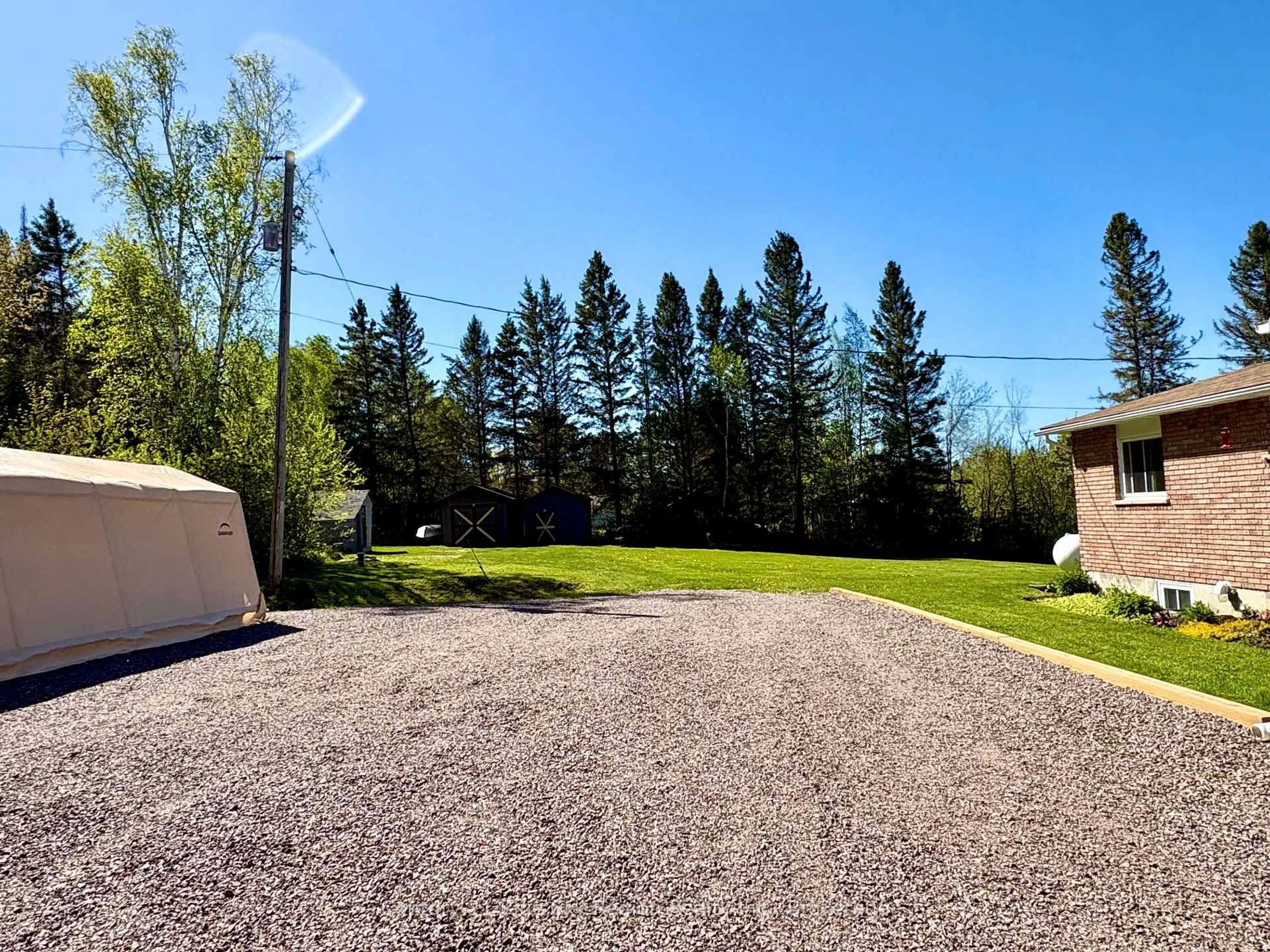 A pic from outside/outdoor area/front of a property/back of a property/a pic from drone, forest/trees view for 13588 Highway 64, West Nipissing Ontario P0H 1M0