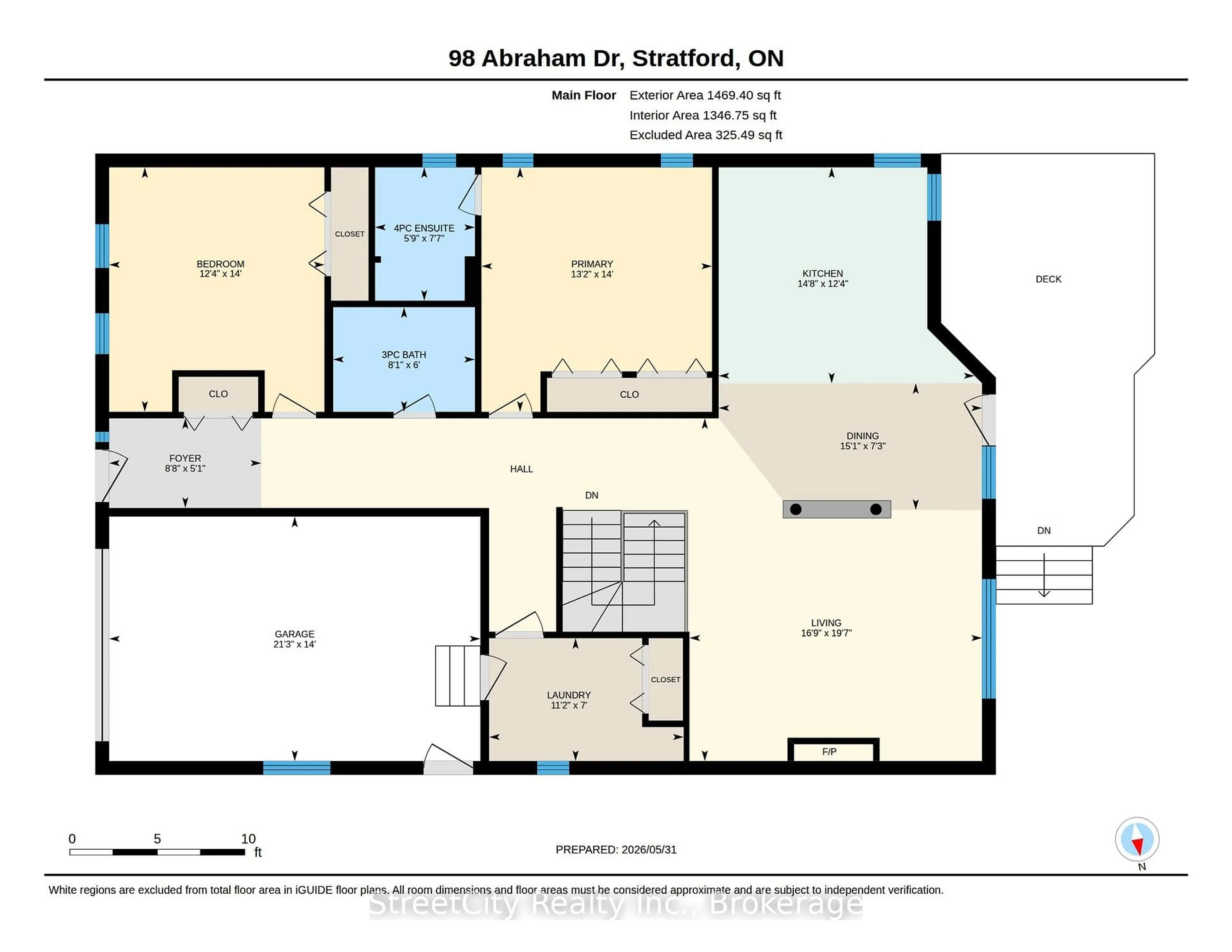 Floor plan for 98 Abraham Dr, Stratford Ontario N5A 8B1