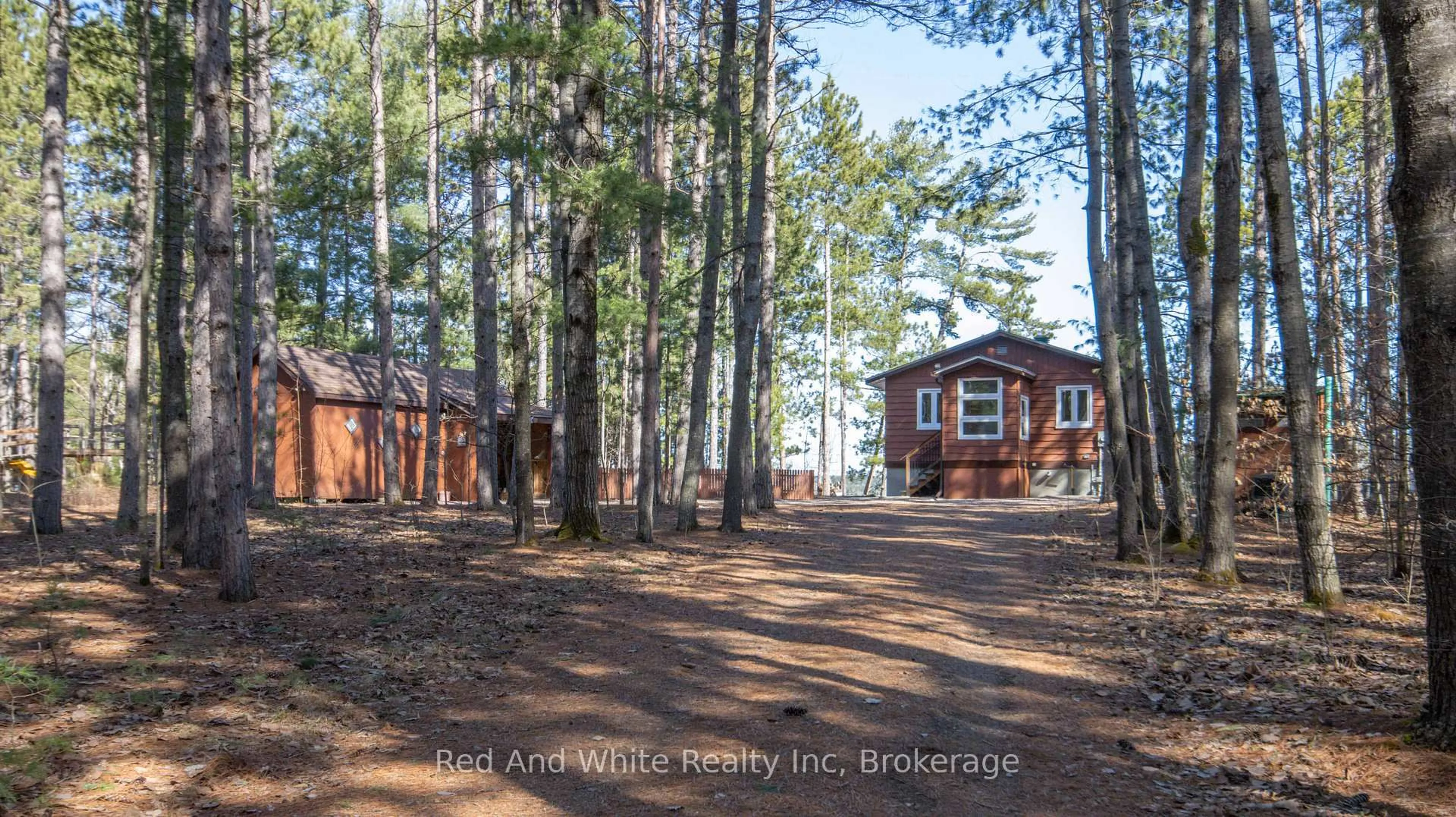 A pic from outside/outdoor area/front of a property/back of a property/a pic from drone, forest/trees view for 610 Pine Point Lane, Killaloe Ontario K0J 2A0