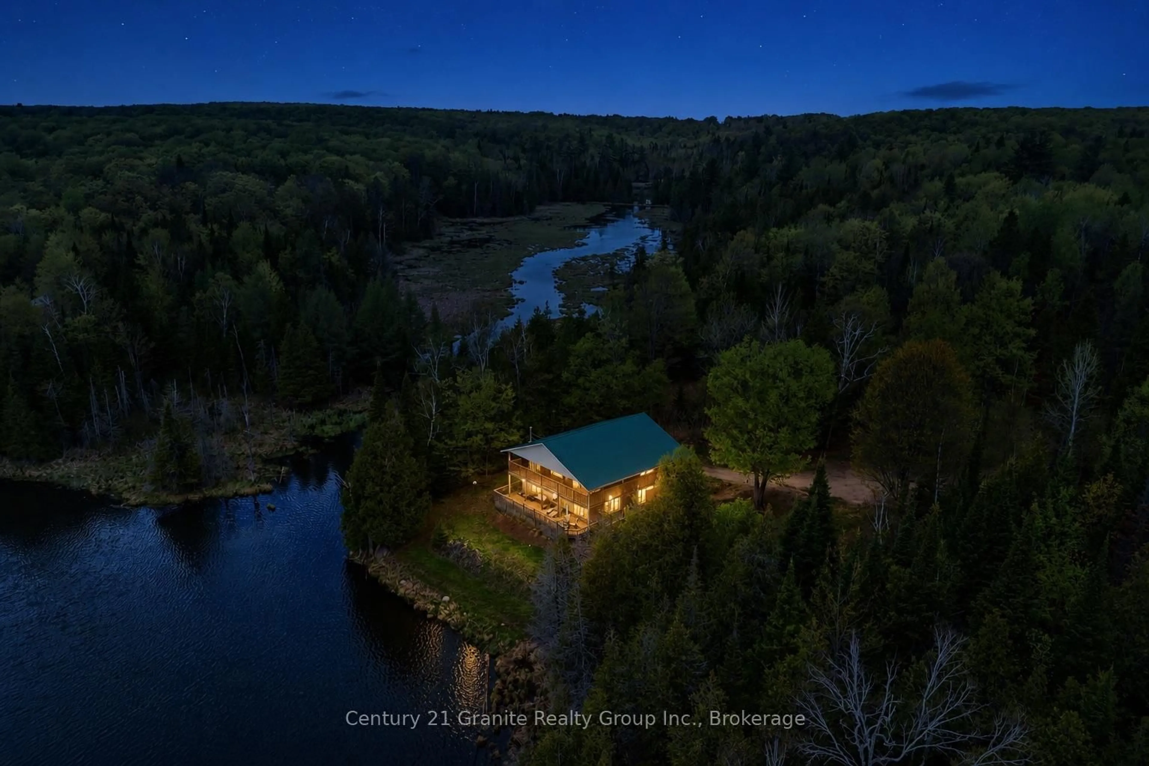 A pic from outside/outdoor area/front of a property/back of a property/a pic from drone, water/lake/river/ocean view for 119 Gaffney Lake Lane, Bancroft Ontario K0L 1C0