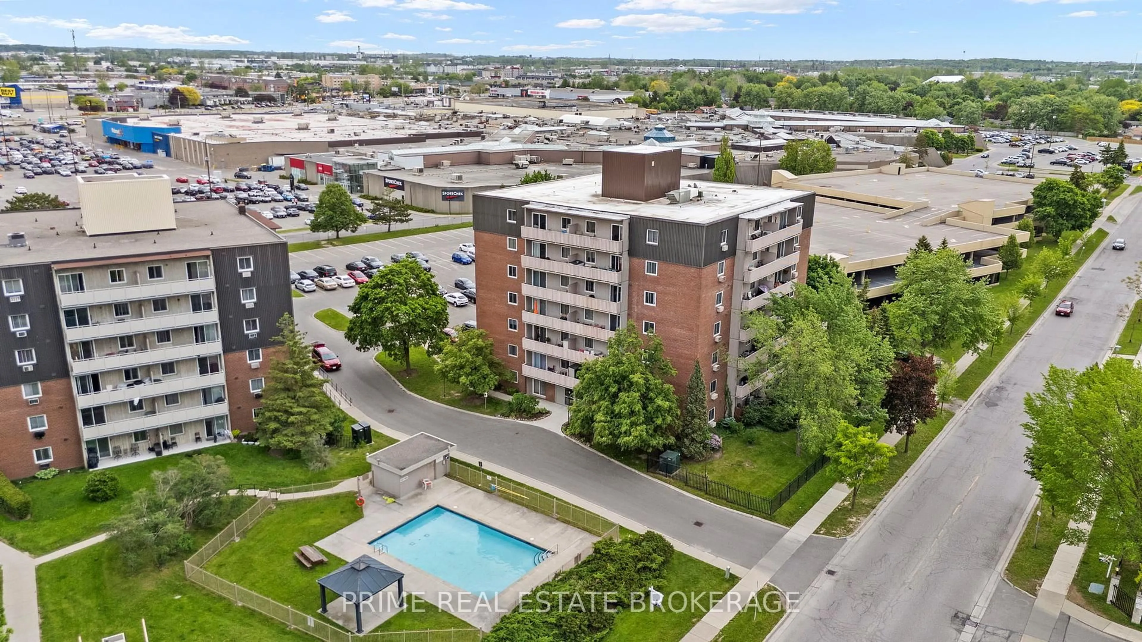 A pic from outside/outdoor area/front of a property/back of a property/a pic from drone, city buildings view from balcony for 1106 Jalna Blvd #105, London South Ontario N6E 2R9