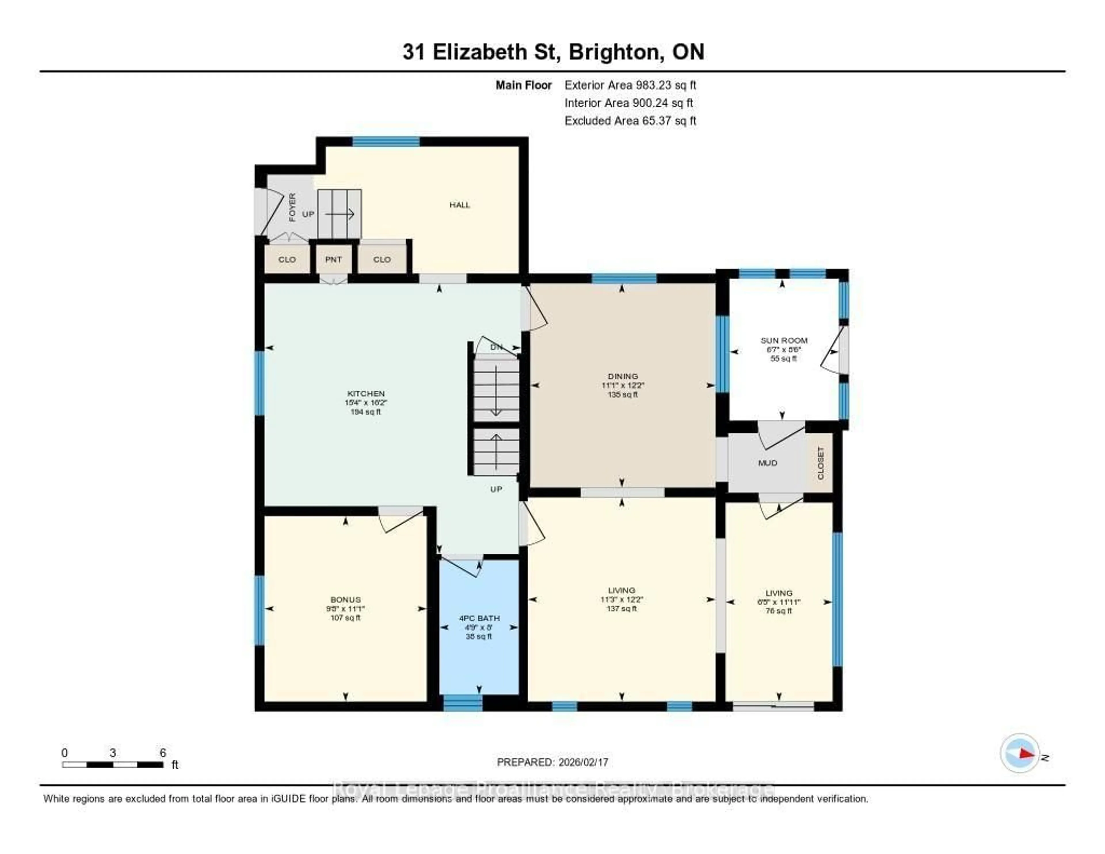 Floor plan for 31 Elizabeth St, Brighton Ontario K0K 1H0