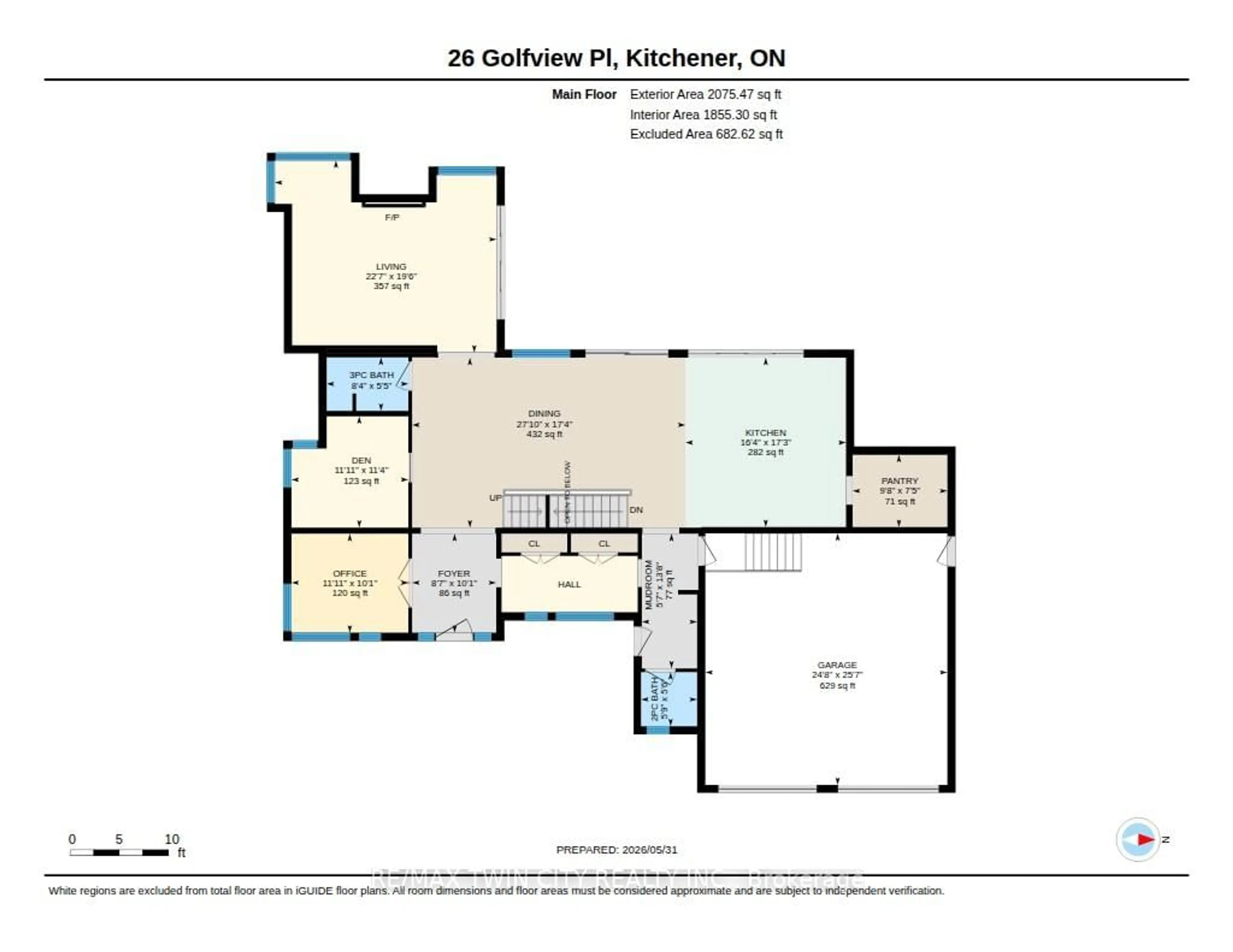 Floor plan for 26 Golfview Pl, Kitchener Ontario N2M 2Y2