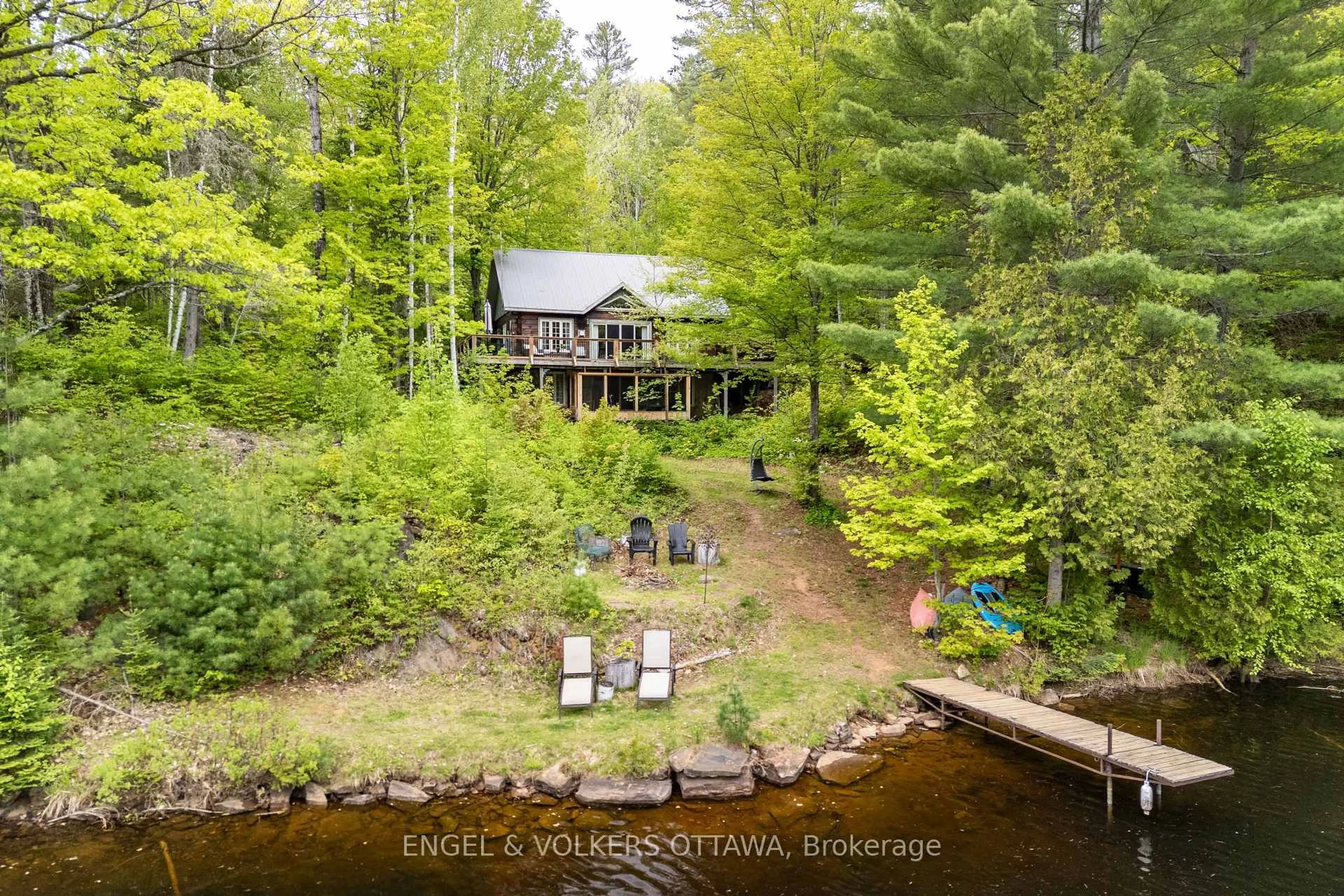 A pic from outside/outdoor area/front of a property/back of a property/a pic from drone, water/lake/river/ocean view for 176 Little Bay Lane, Griffith Ontario K0J 2R0