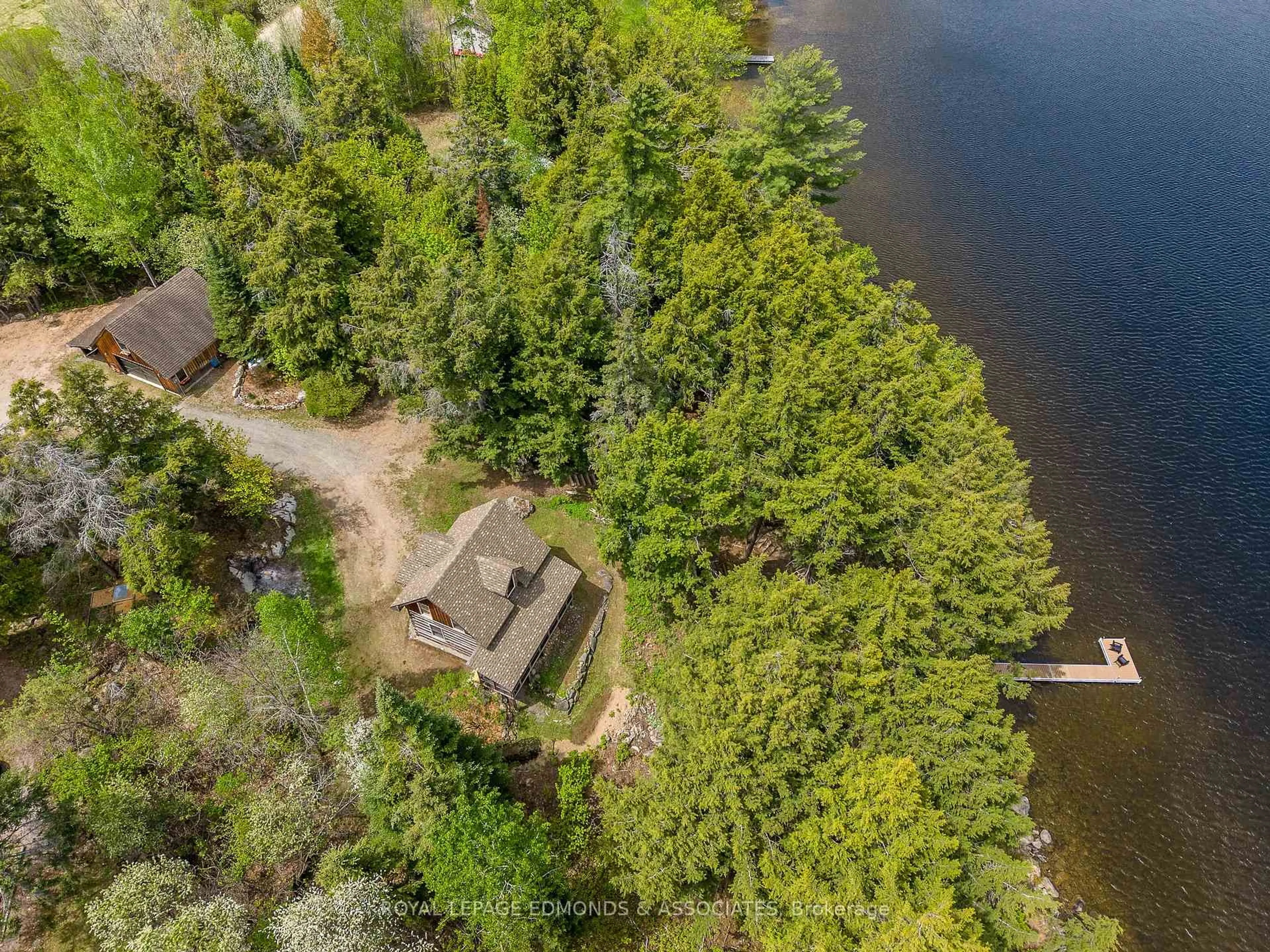 A pic from outside/outdoor area/front of a property/back of a property/a pic from drone, water/lake/river/ocean view for 135B Bleski Rd, Barry's Bay Ontario K0J 1B0