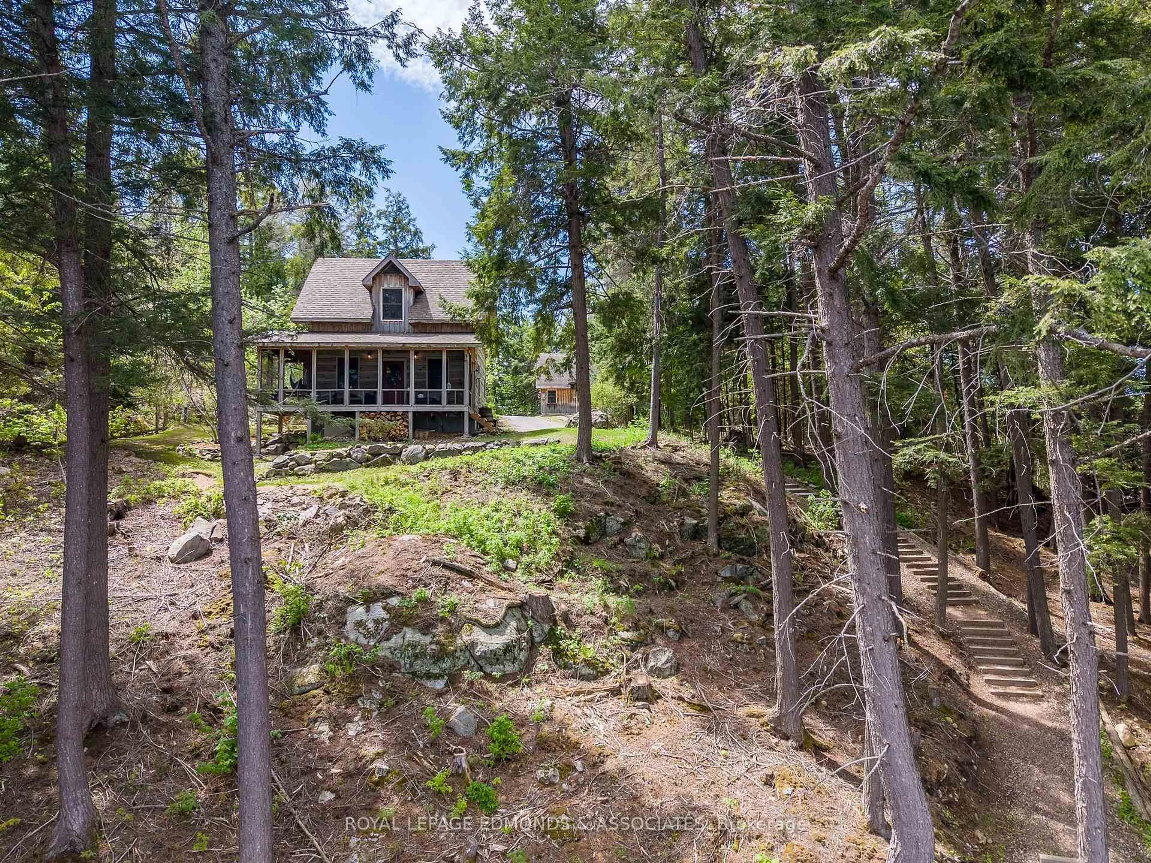 A pic from outside/outdoor area/front of a property/back of a property/a pic from drone, forest/trees view for 135B Bleski Rd, Barry's Bay Ontario K0J 1B0