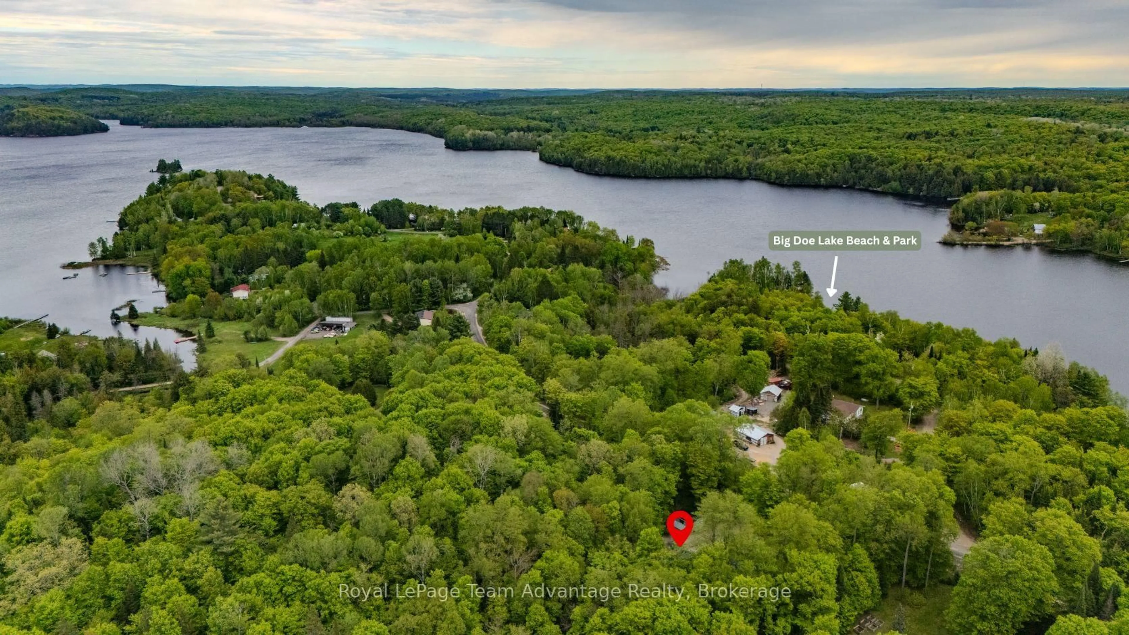 A pic from outside/outdoor area/front of a property/back of a property/a pic from drone, water/lake/river/ocean view for 264 Almaguin Dr, McMurrich/Monteith Ontario P0A 1C0